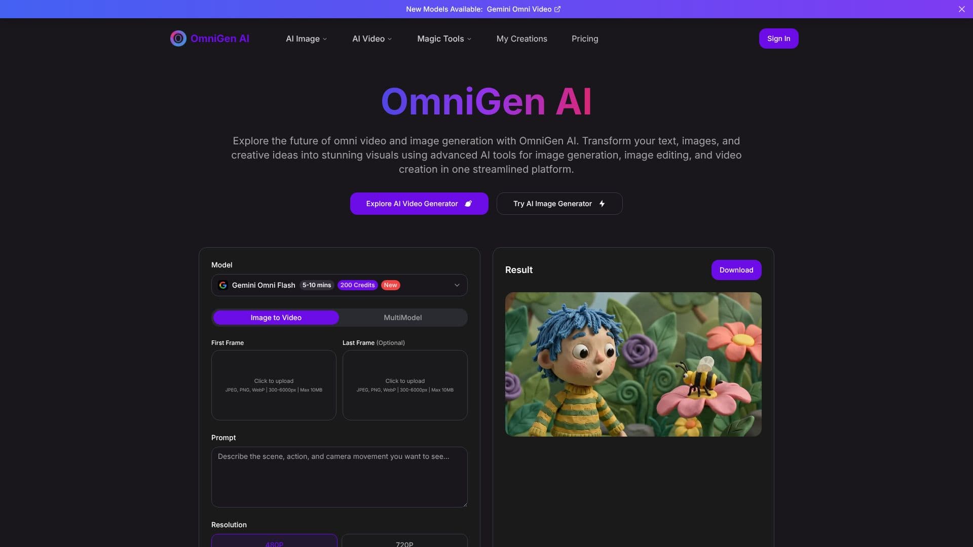 Скриншот OmniGen AI