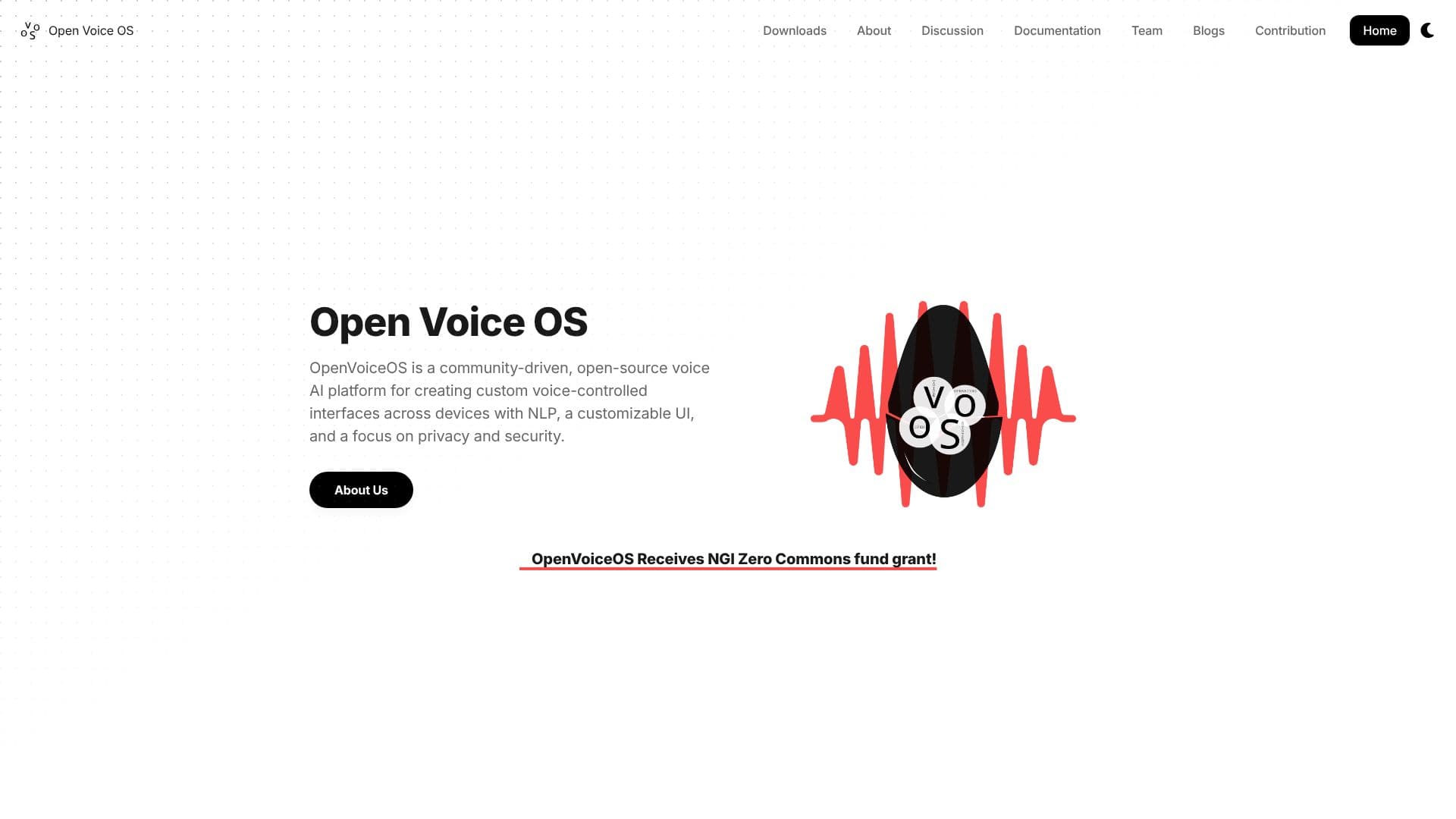 Screenshot von Open Voice OS