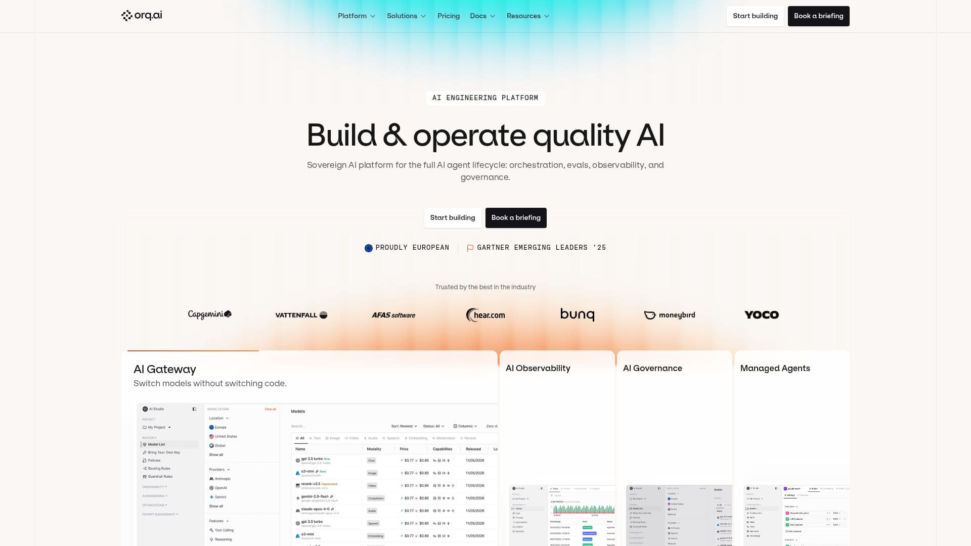Screenshot von Orq.ai