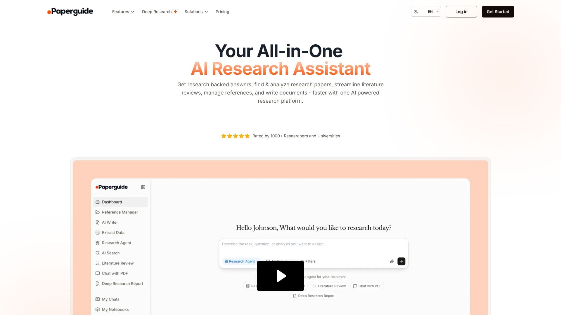 Paperguide AI Research Assistant screenshot