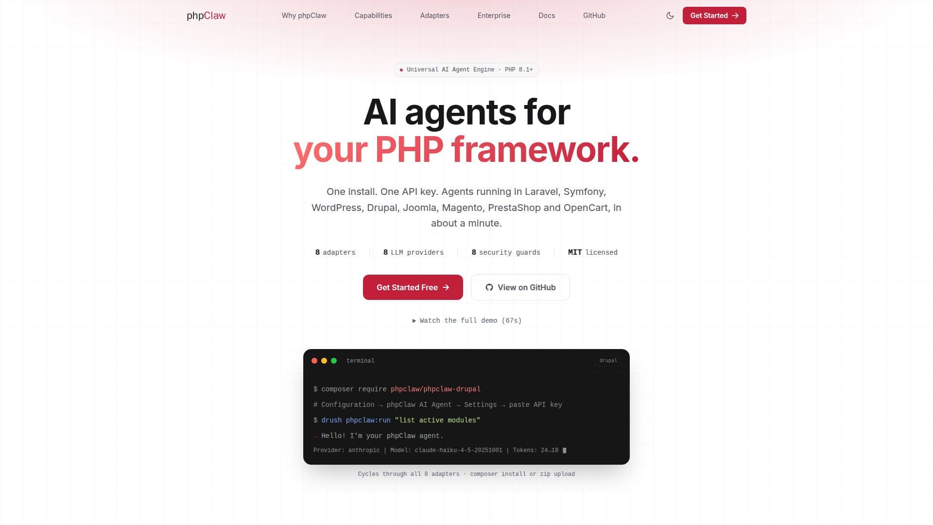 phpClaw screenshot