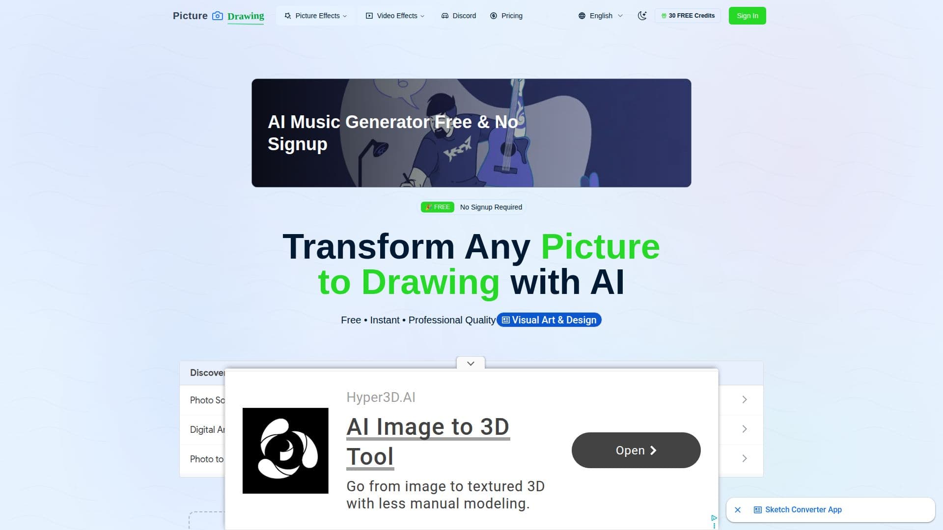 Screenshot von Picture to Drawing AI