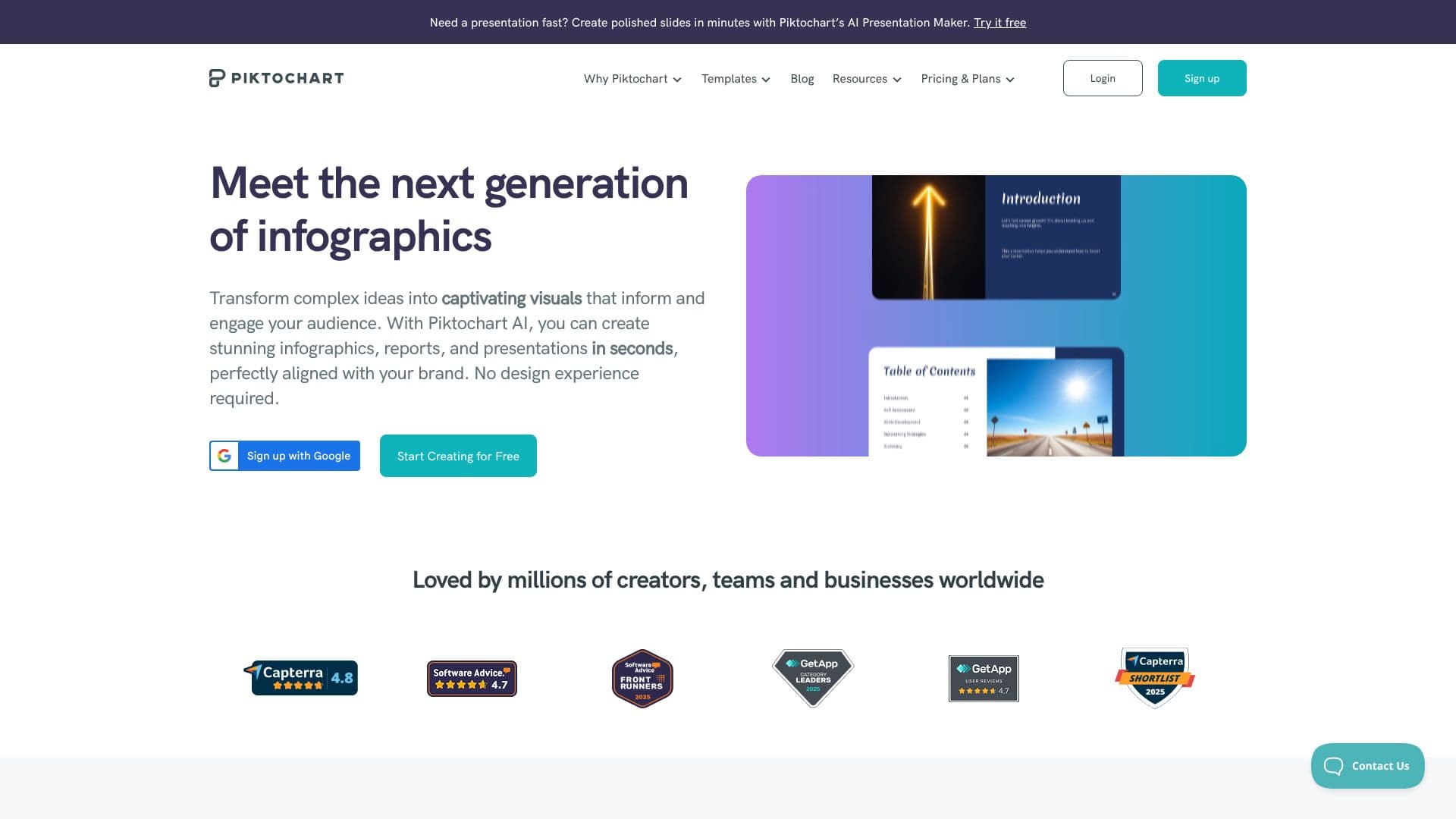 Tangkapan layar Piktochart Infographic Maker