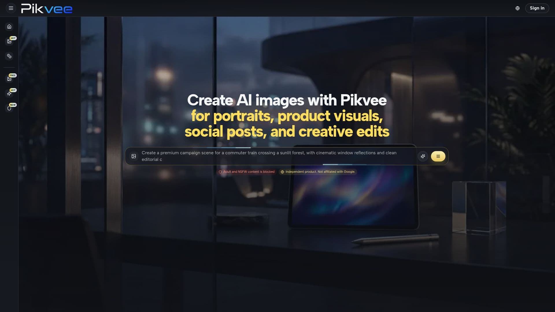 Captura de pantalla de Generador de Imágenes AI Pikvee