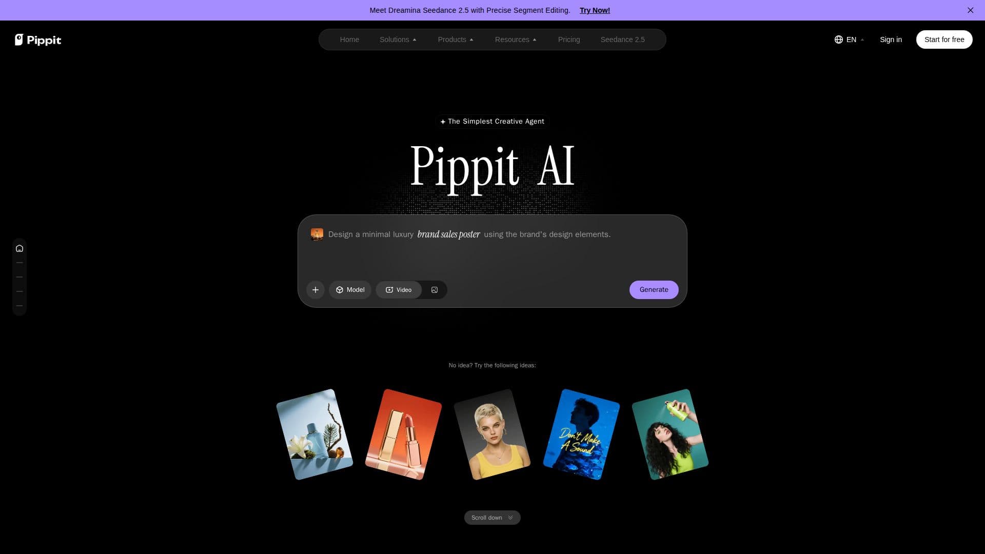 لقطة شاشة لـ Pippit AI