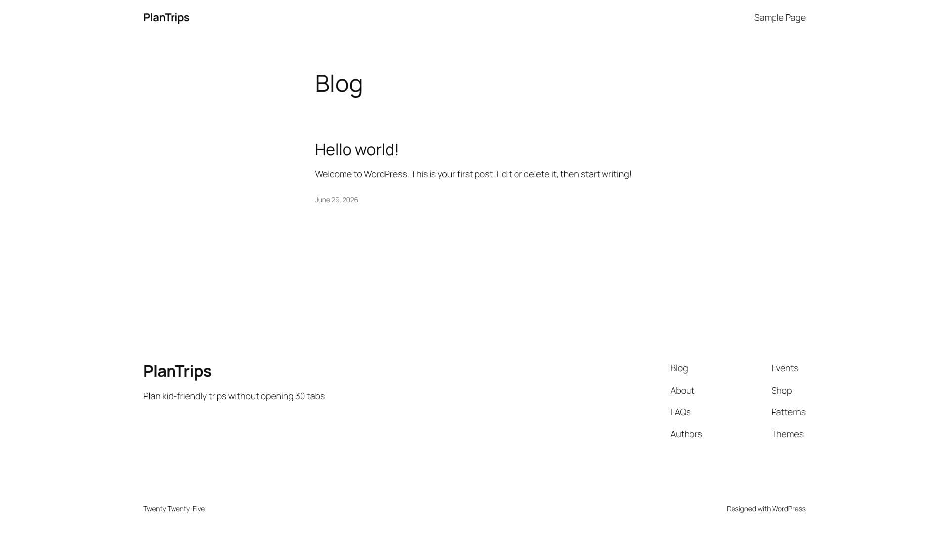 Screenshot von PlanTrips