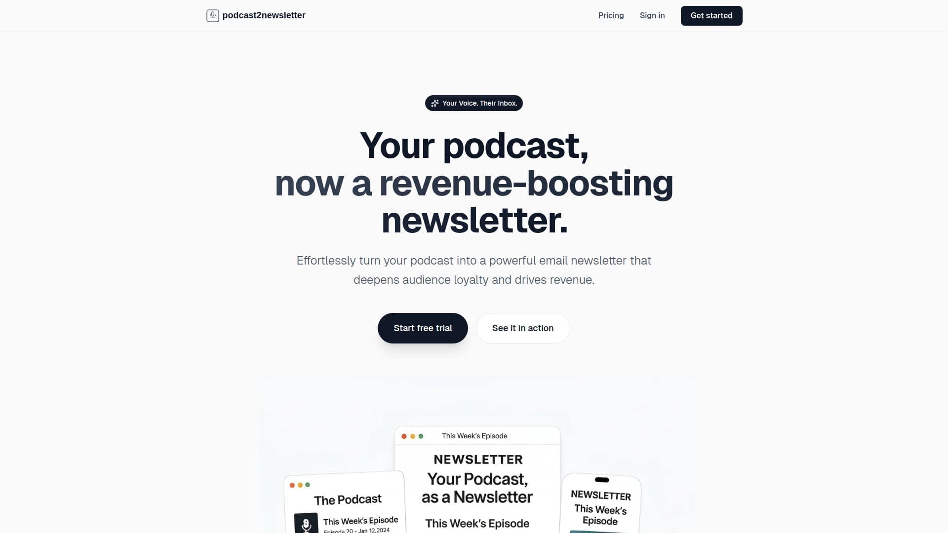 Tangkapan layar Podcast 2 Newsletter