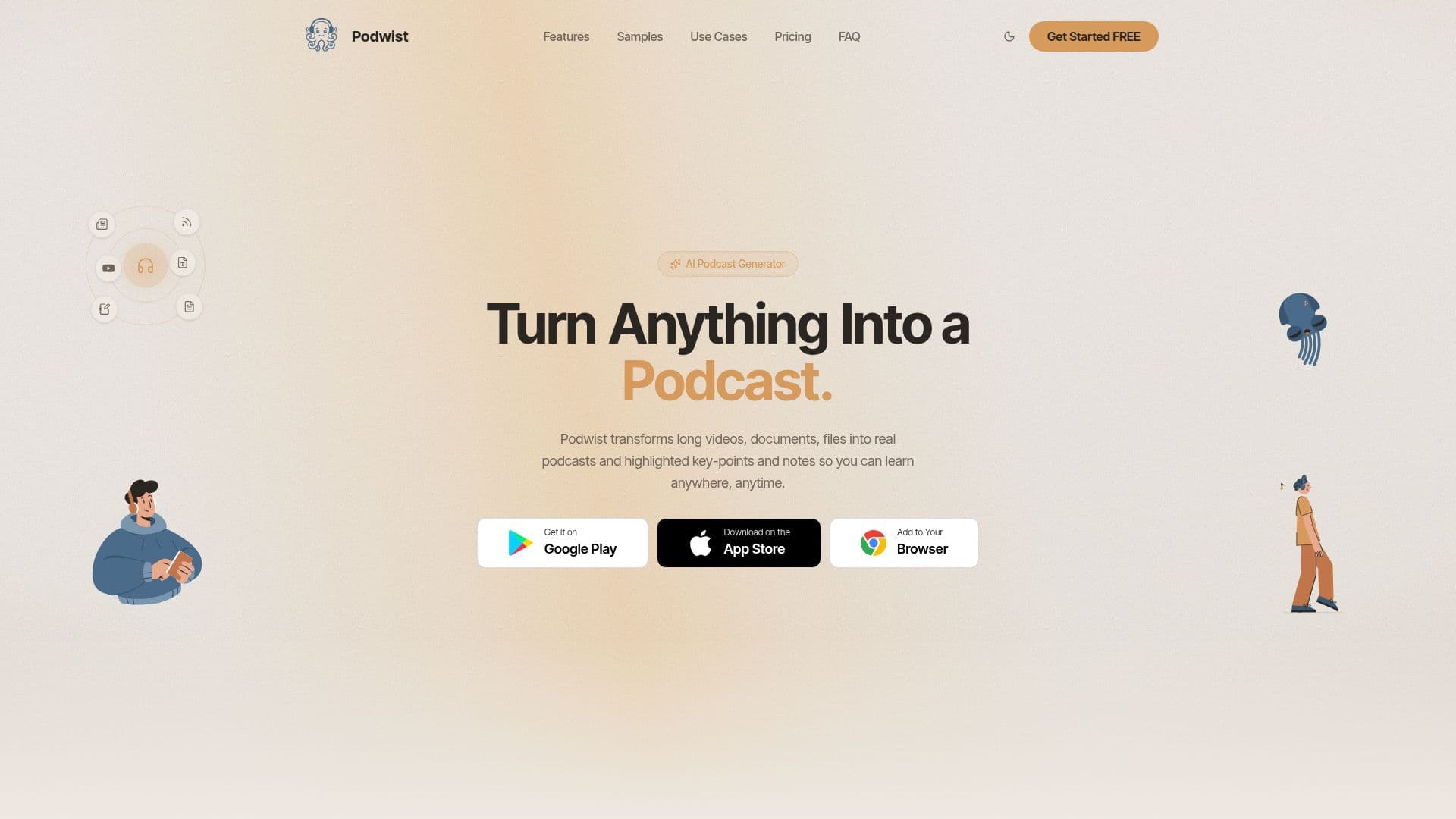 Podwist - AI 팟캐스트 앱 screenshot