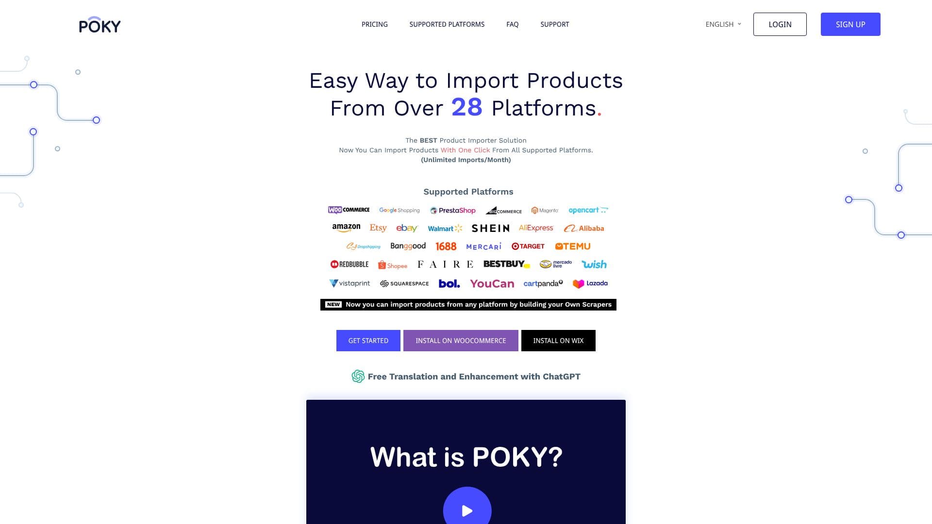 Screenshot von POKY - Produktimporteur