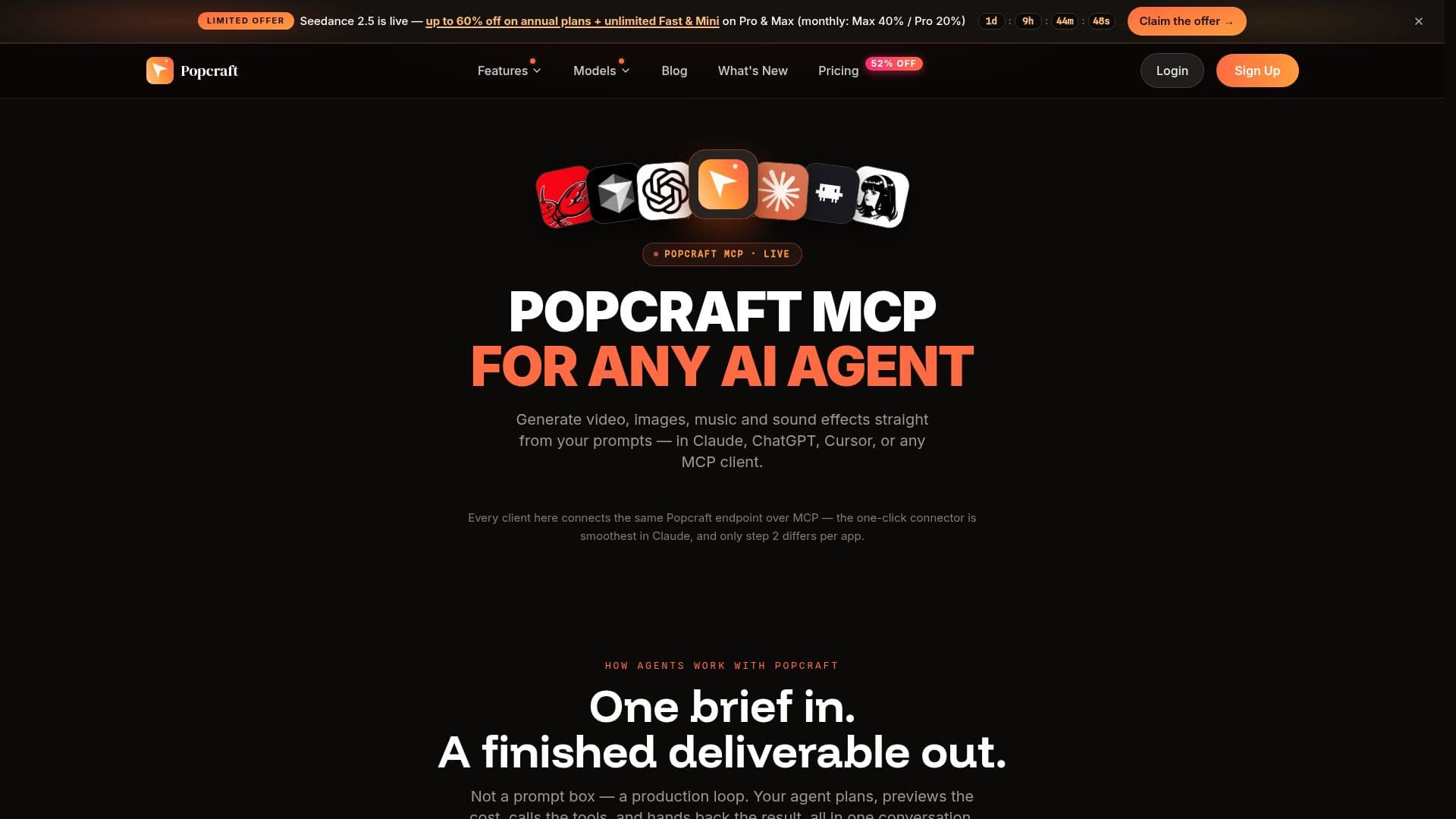 Screenshot von Popcraft MCP