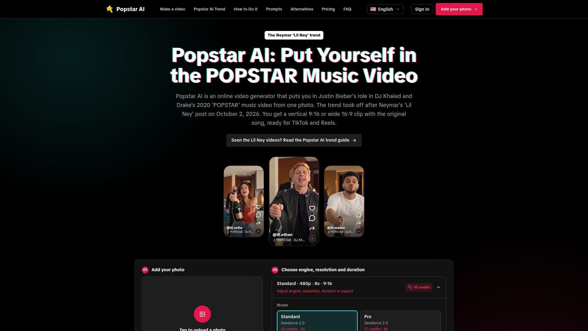 Popstar AI Video Generator screenshot