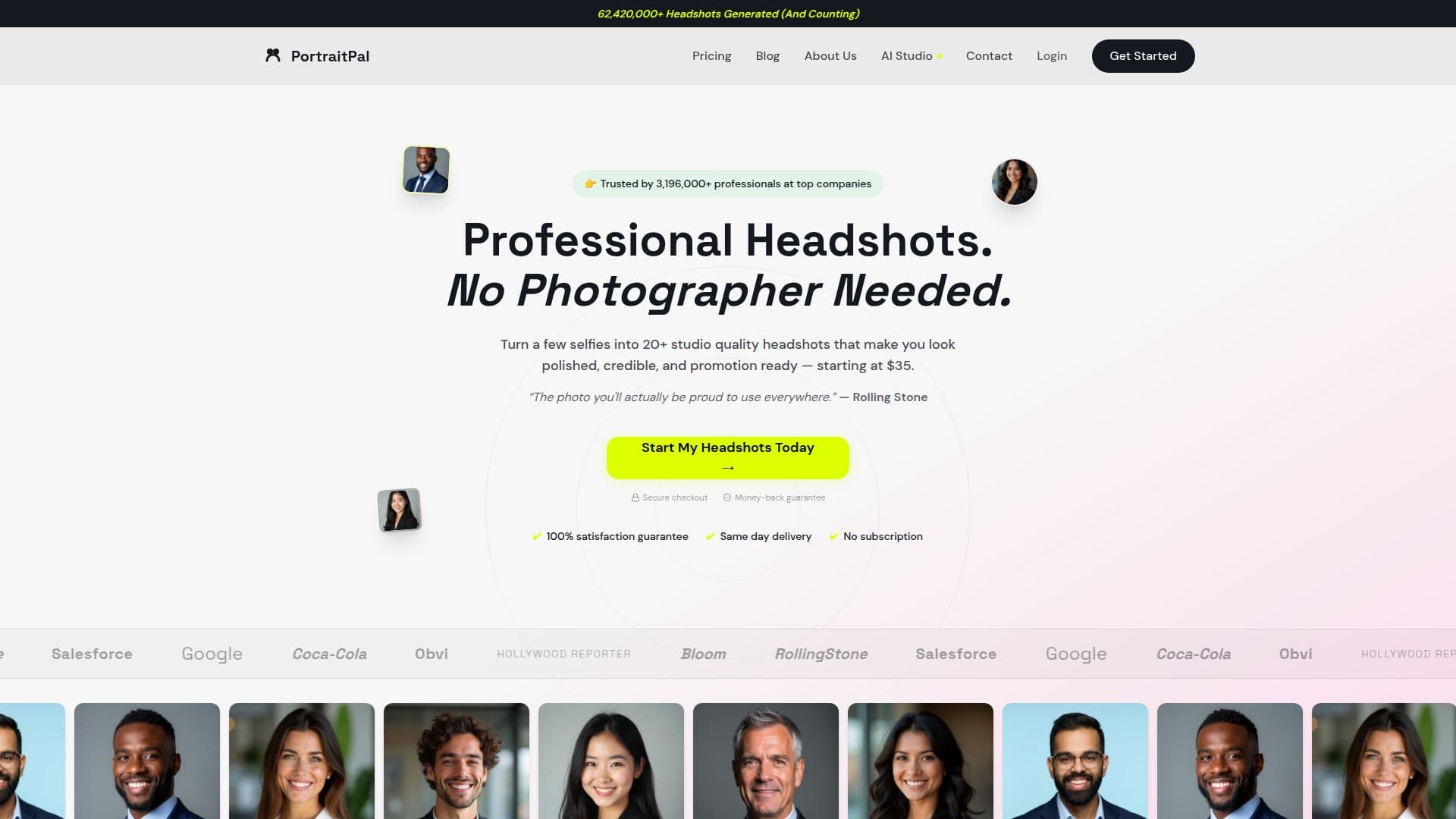 PortraitPal — Professional AI Headshot Generator screenshot