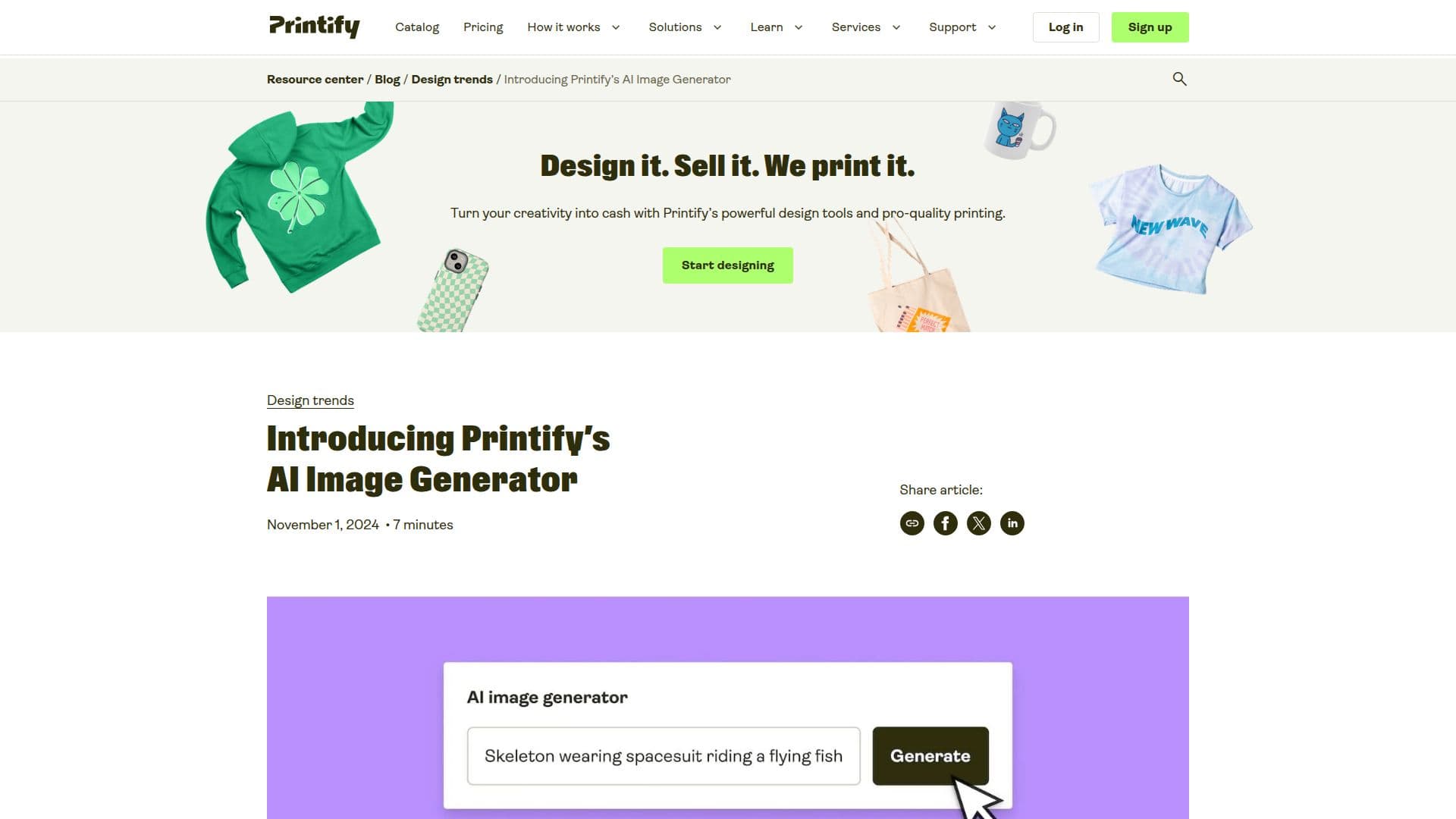 Generador de Imágenes AI de Printify screenshot