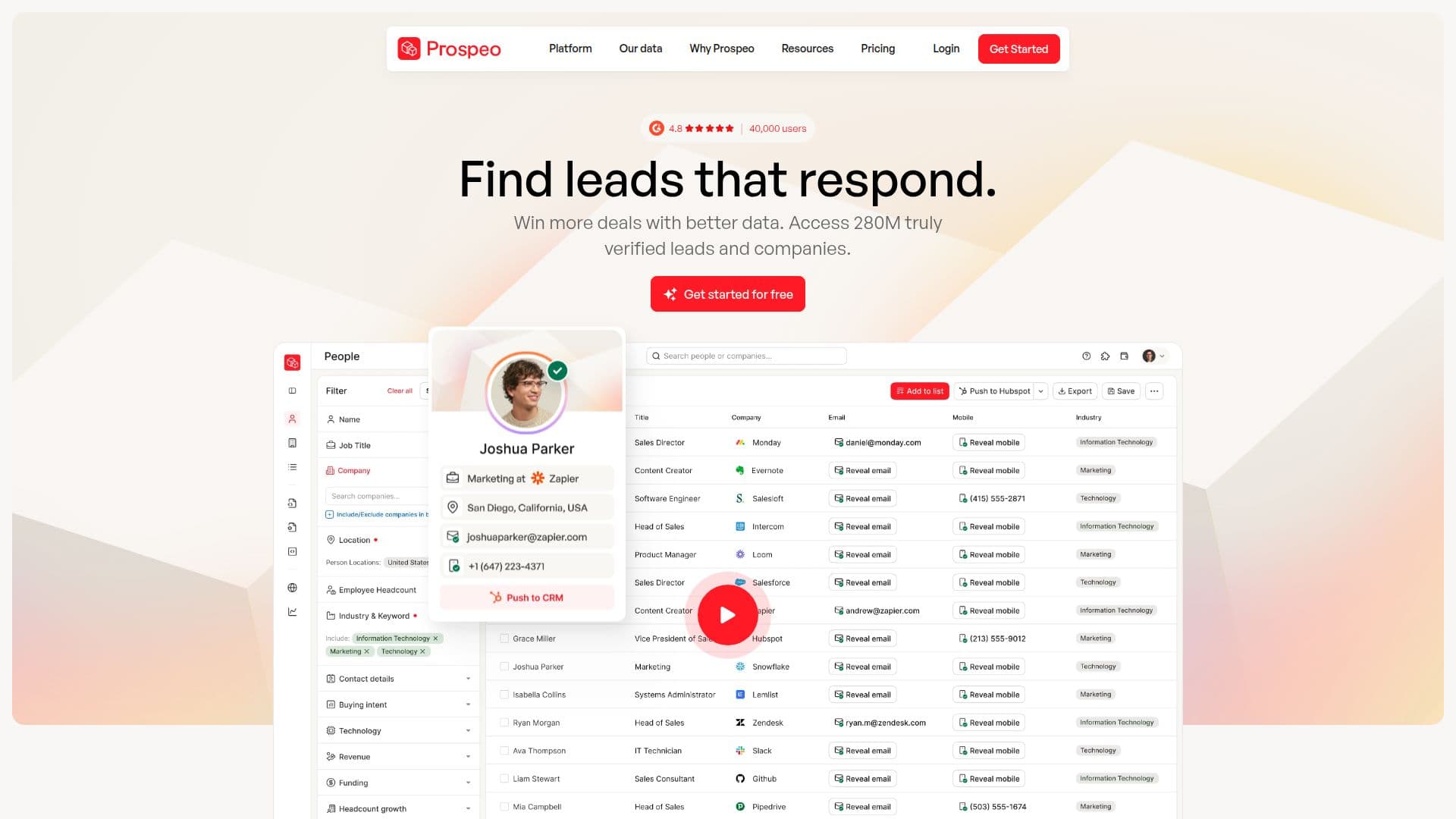 Prospeo screenshot