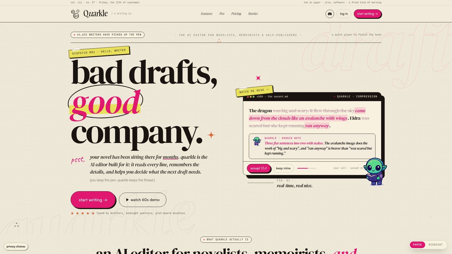 Quarkle AI Roman-Editor screenshot