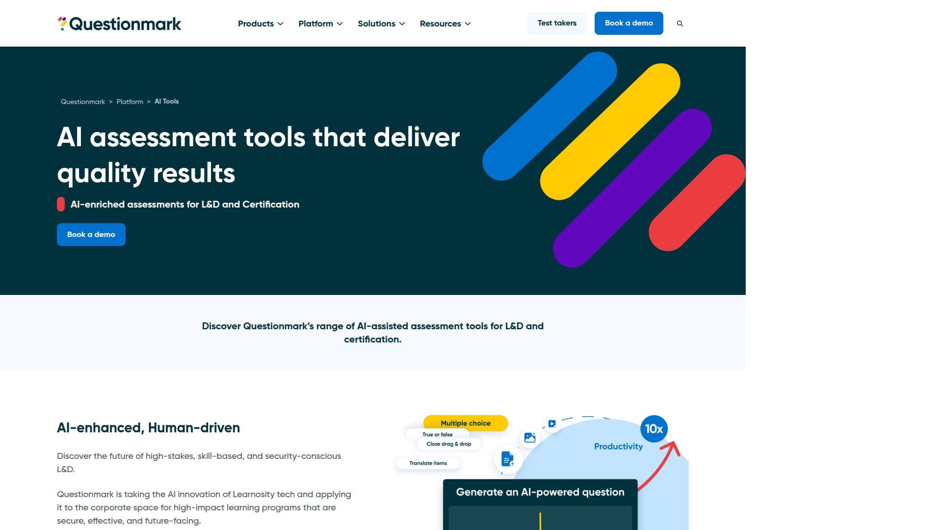 Questionmark AI Bewertungswerkzeuge screenshot
