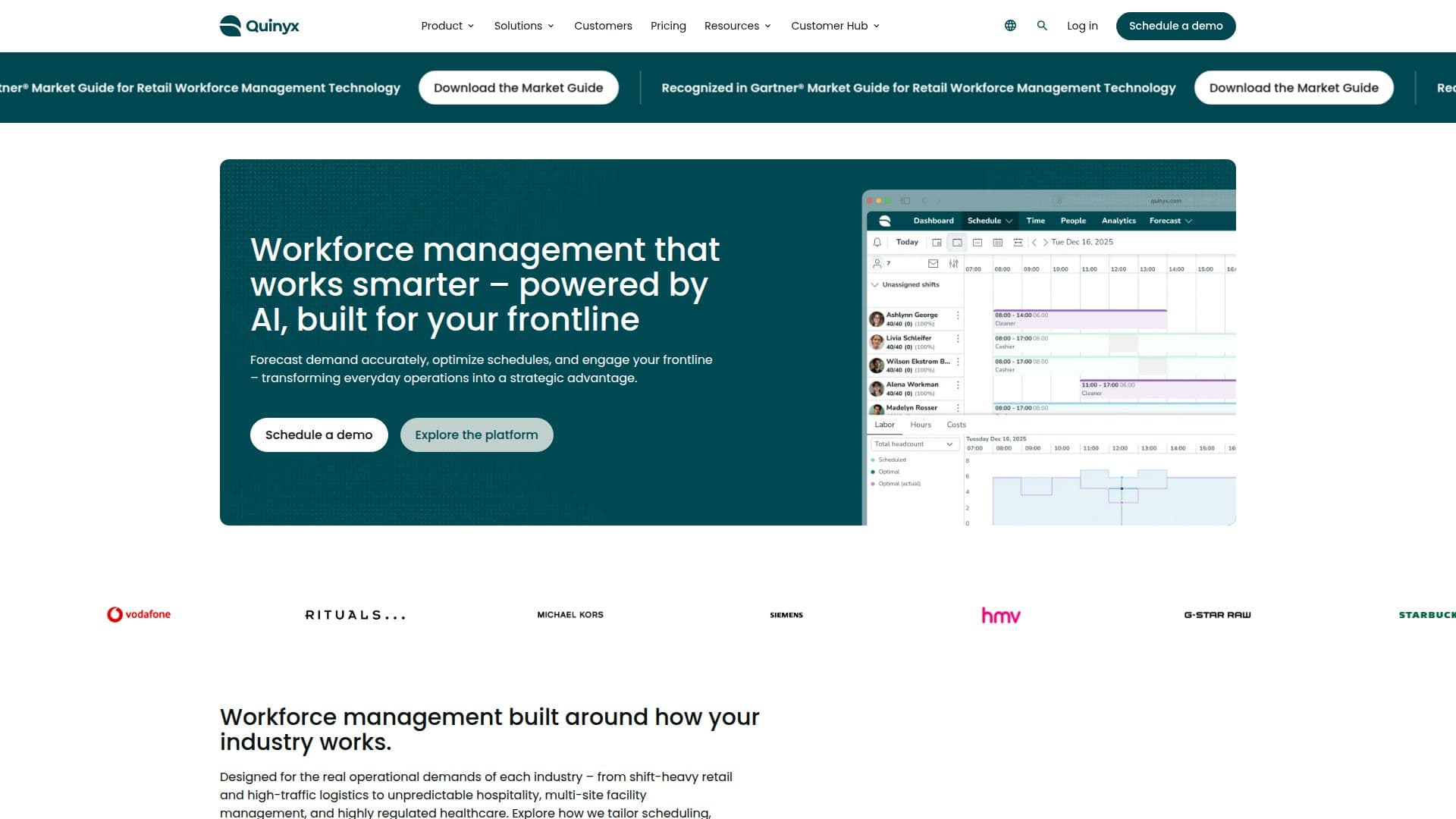 Quinyx Workforce Management Platform screenshot