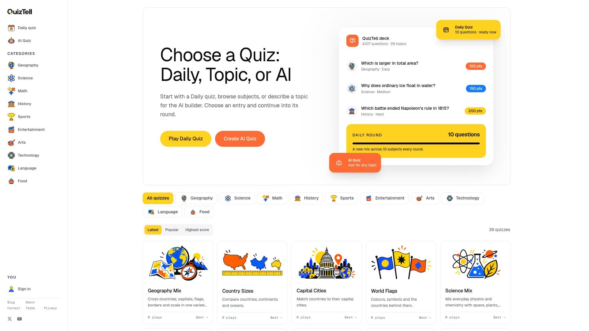 QuizTell screenshot