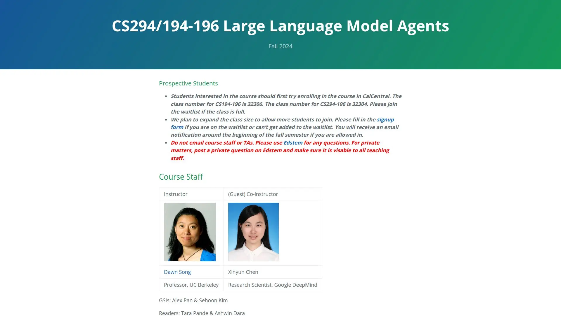 Large Language Model Agents Course screenshot