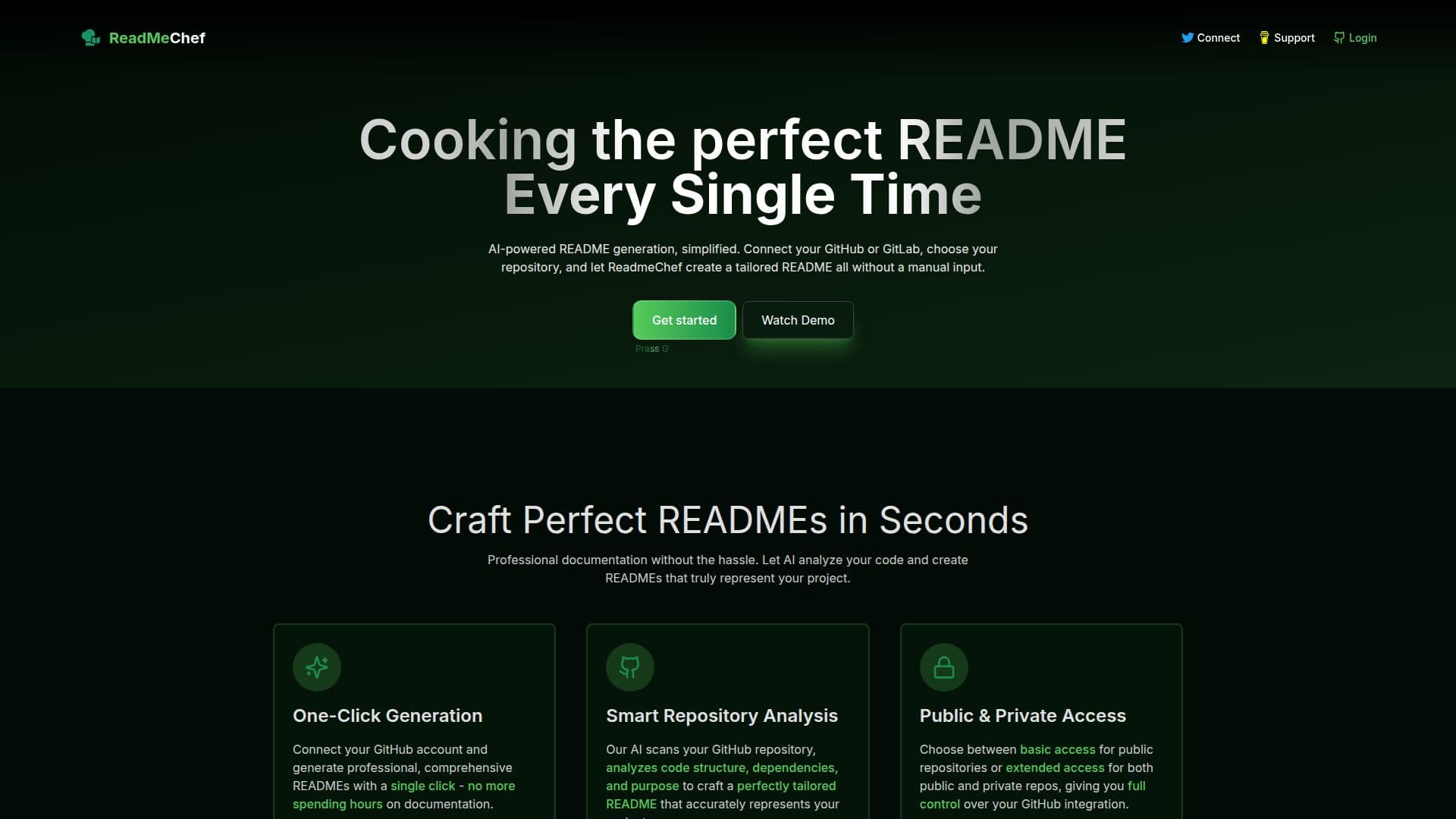 Captura de pantalla de ReadmeChef