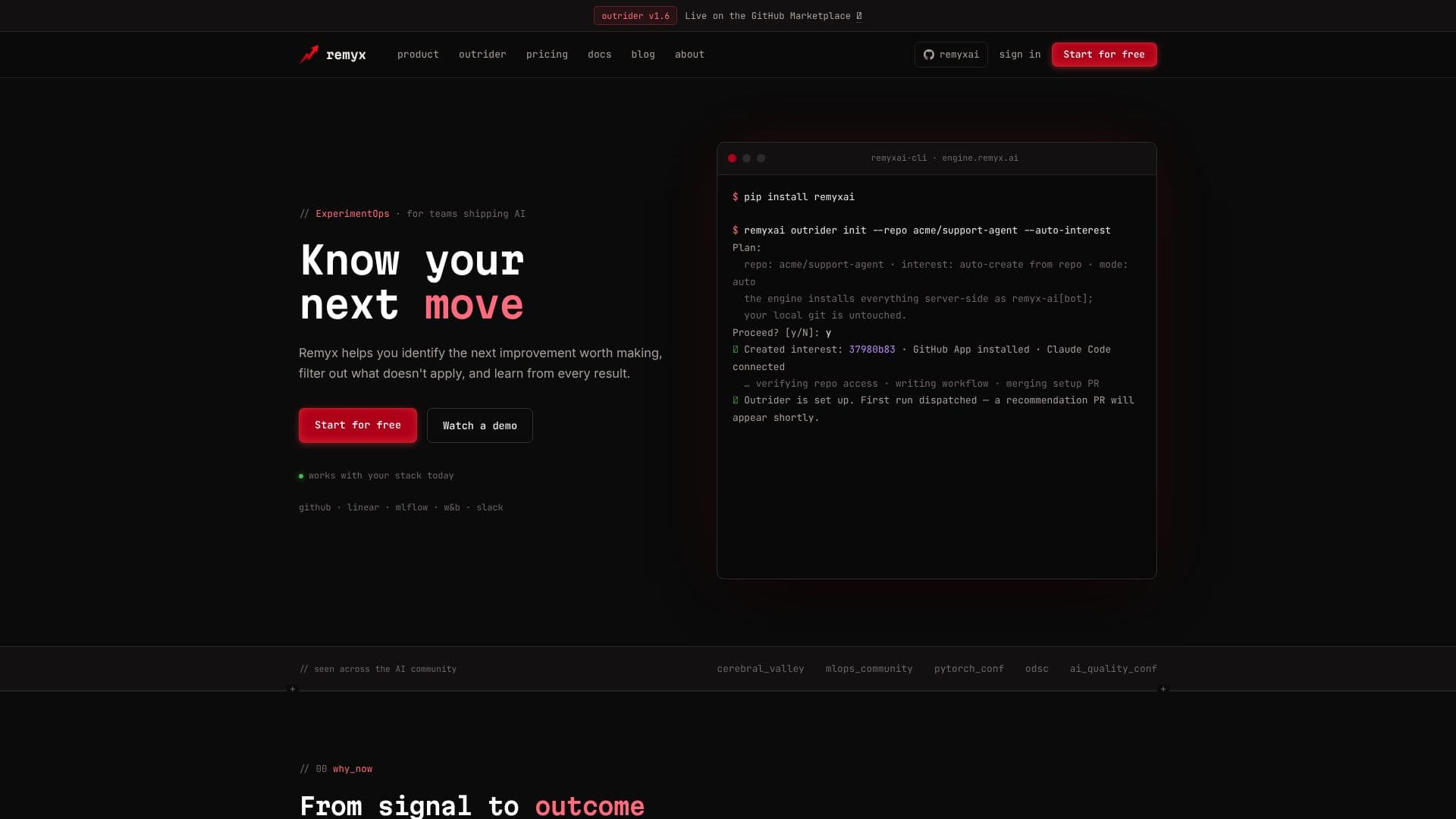 Screenshot von Remyx AI