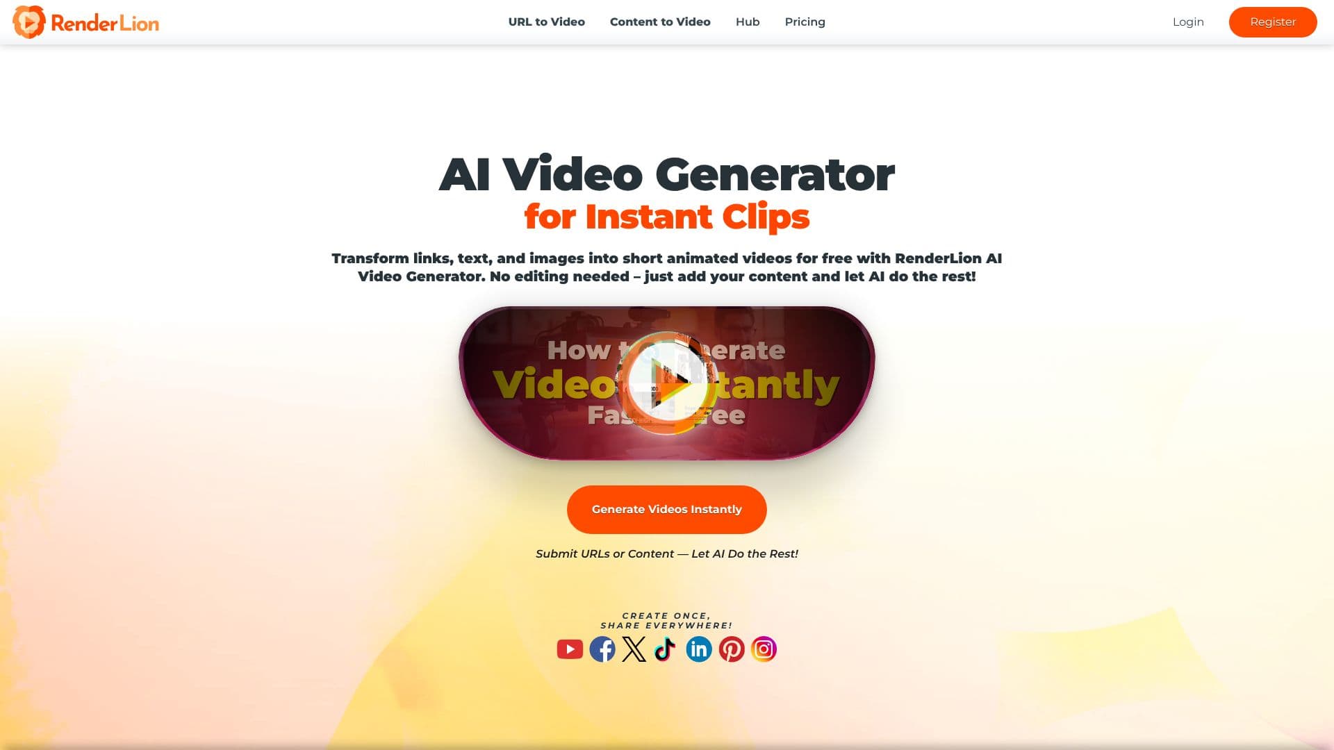 Screenshot von RenderLion AI Video Generator
