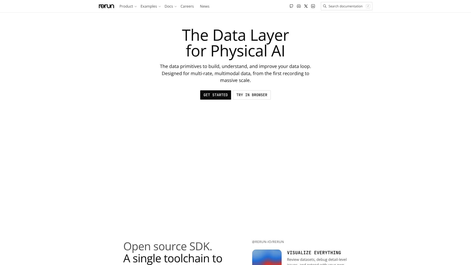Screenshot von Rerun — Die Datenebene für physische KI