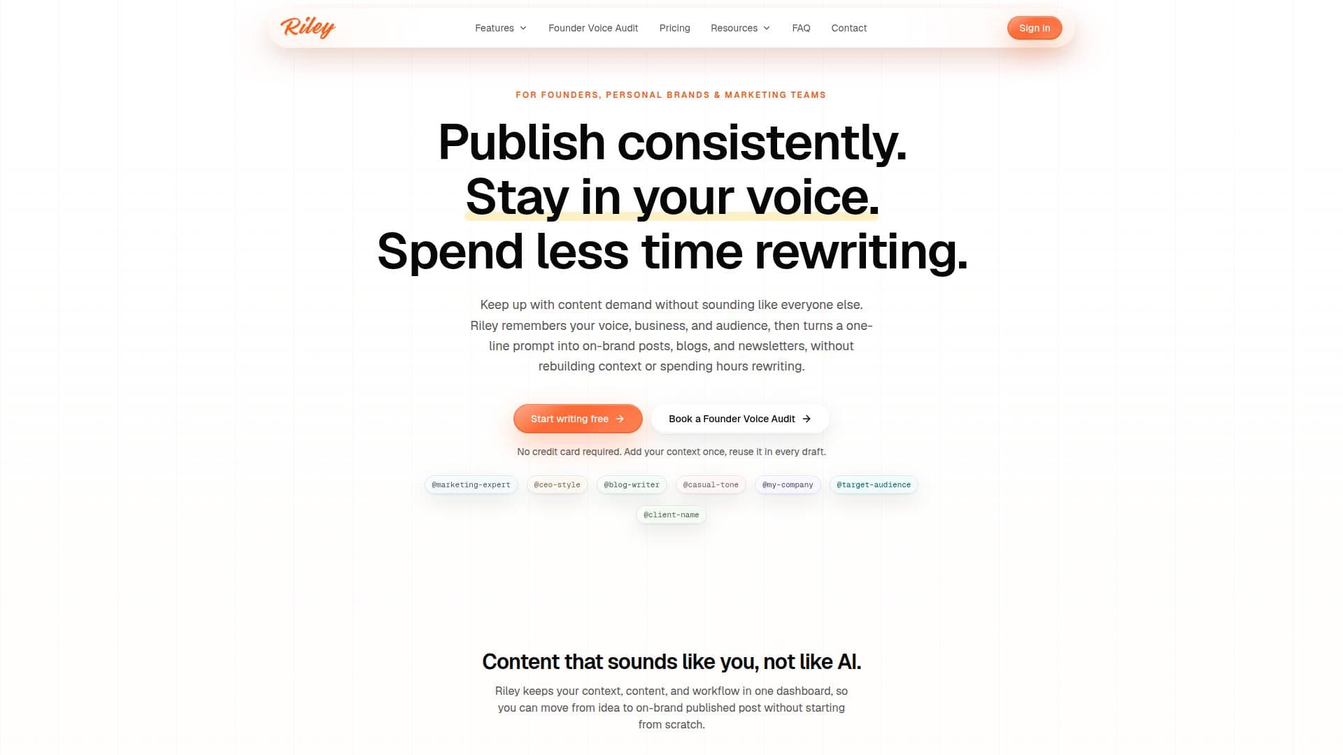 Riley: KI-Schreibassistent screenshot