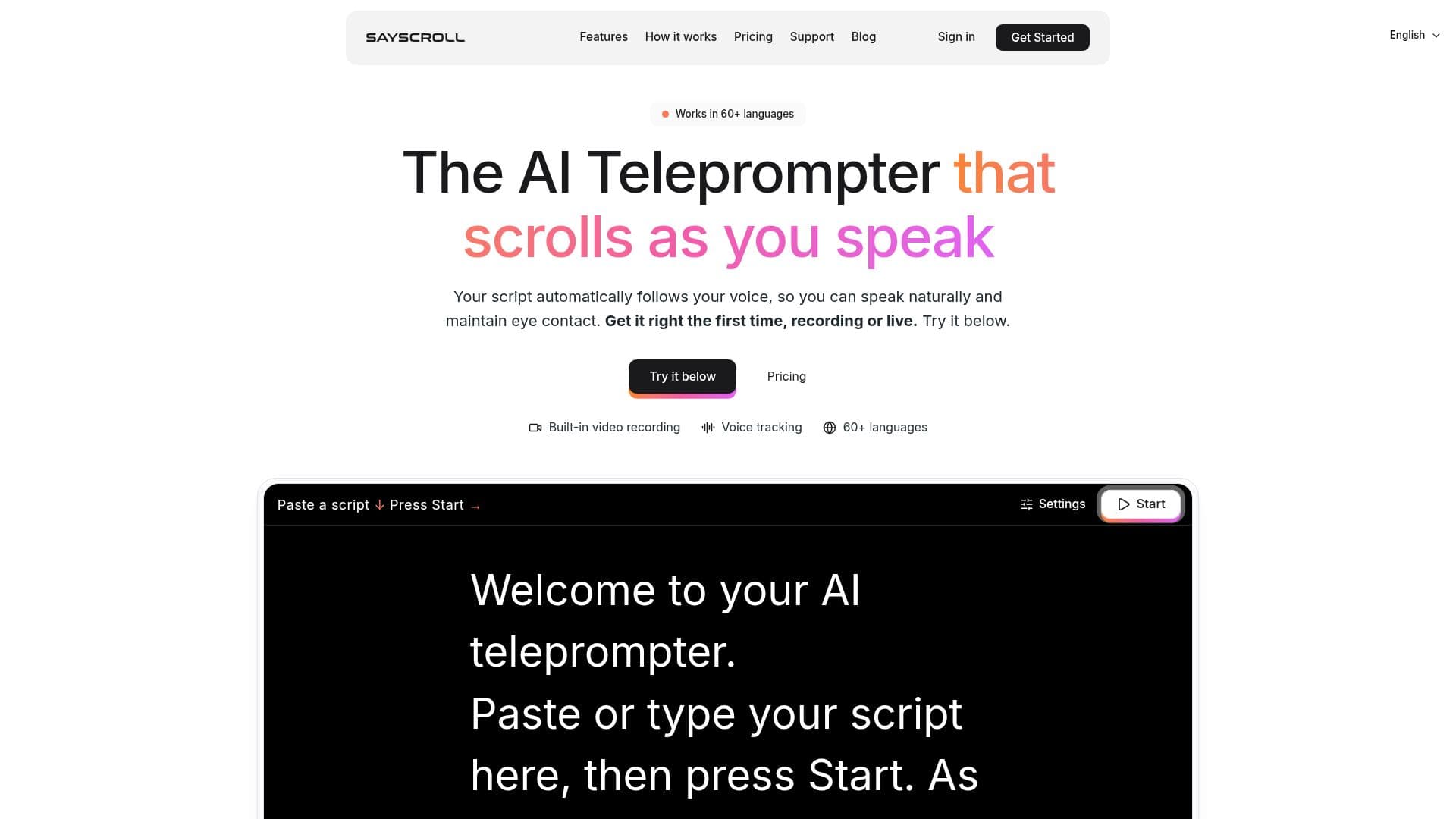 Скриншот Sayscroll