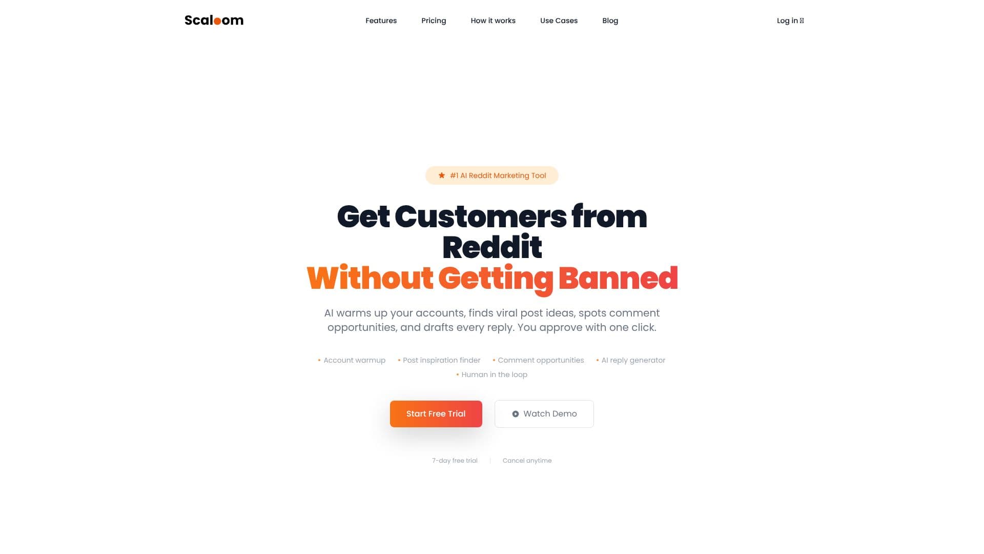 Scaloom AI Reddit Marketing Tool screenshot