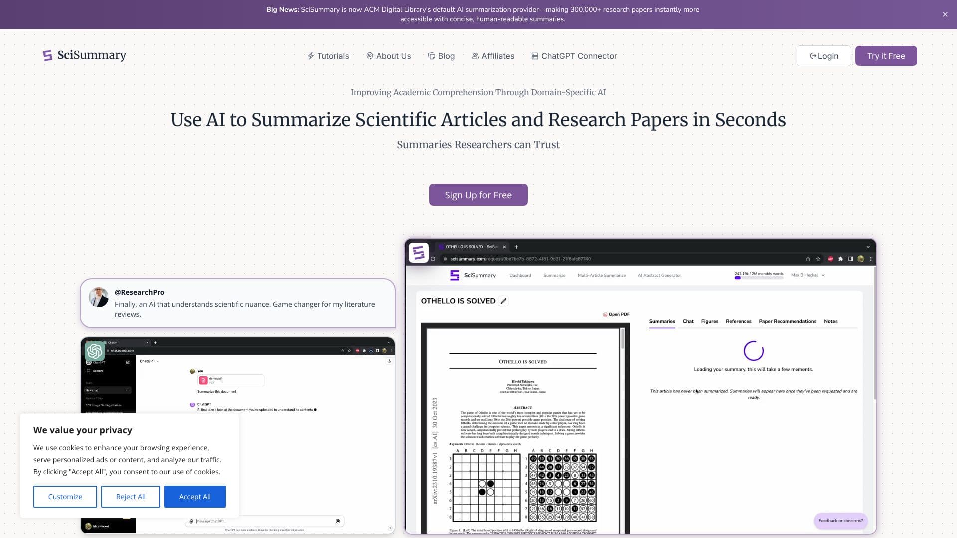 SciSummary screenshot