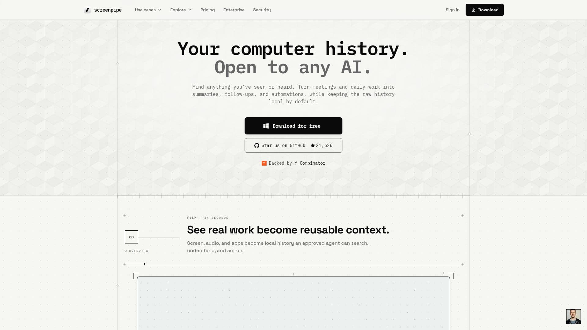 screenpipe: Memoria AI para Computadoras screenshot