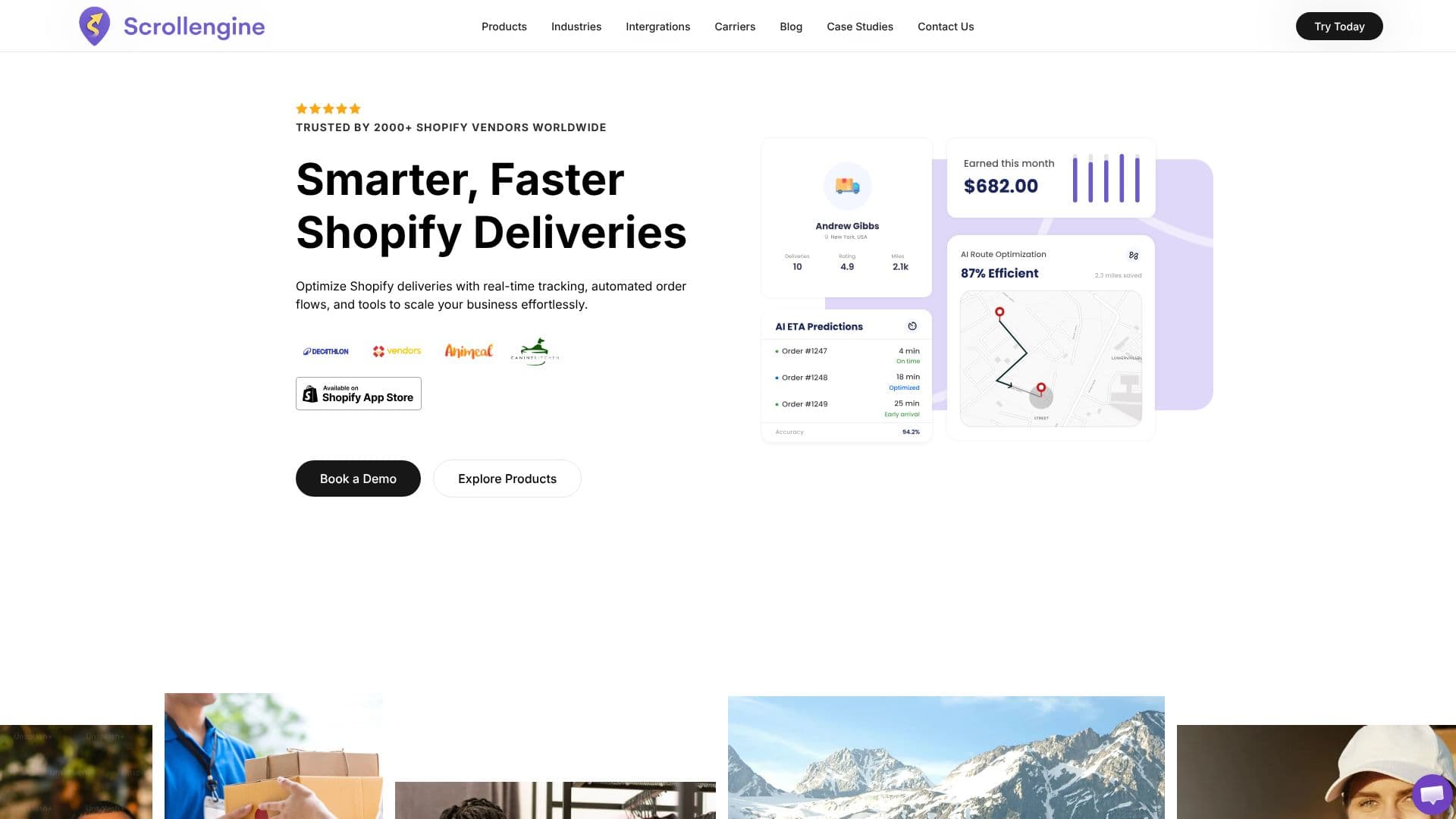 Scrollengine Shopify 배송 스크린샷