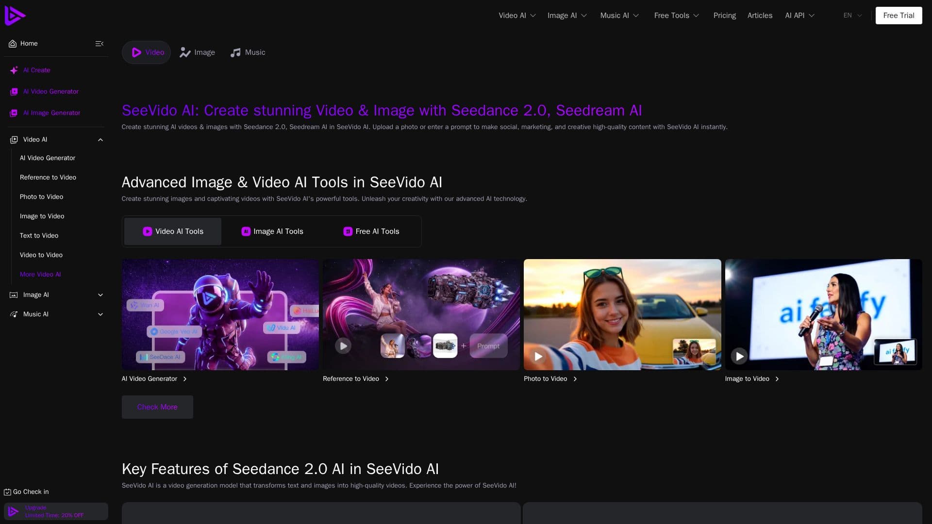 Screenshot von SeeVido AI