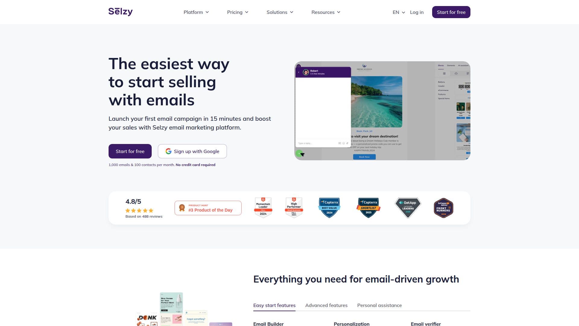 Selzy - E-Mail-Marketing-Plattform screenshot