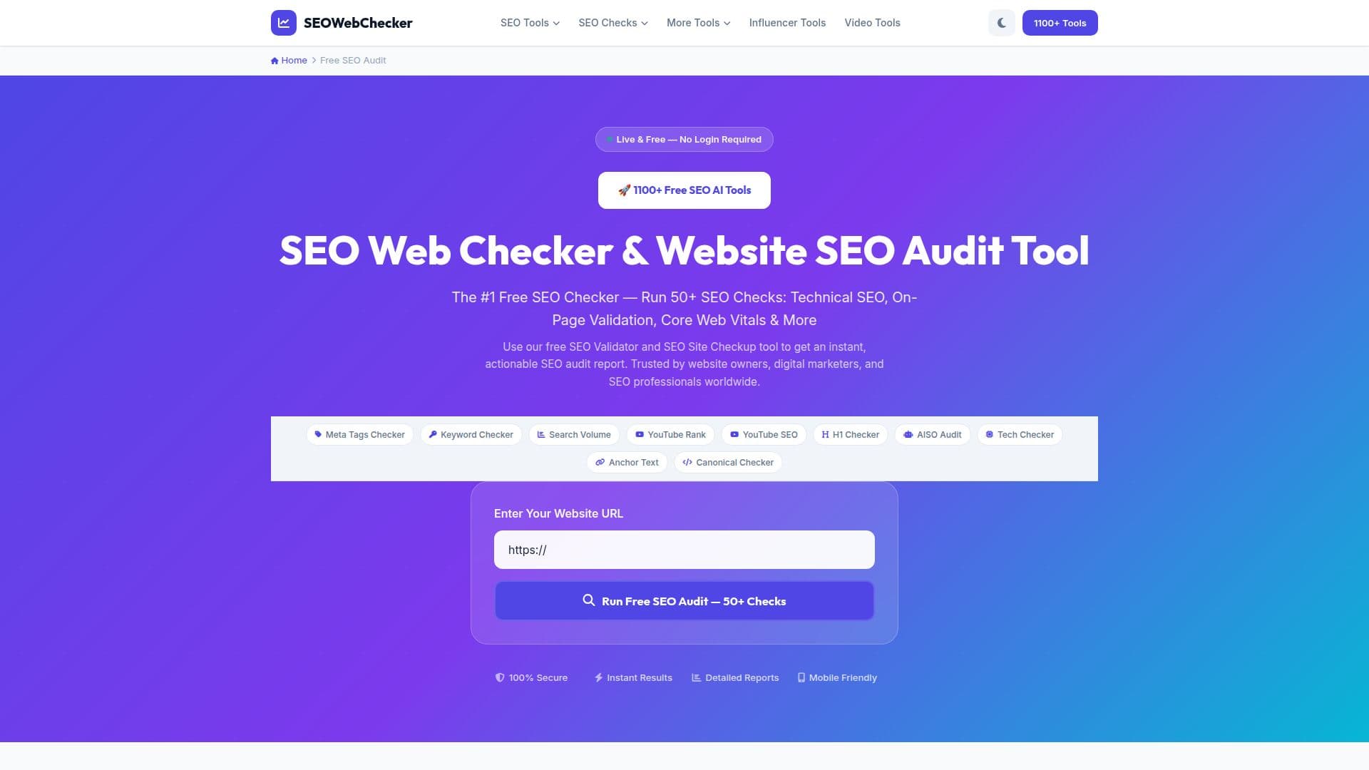 Capture d’écran de Vérificateur Web SEO