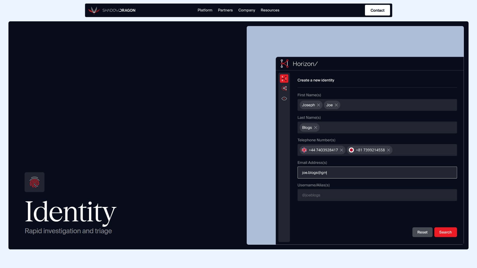 ShadowDragon Horizon Identity screenshot