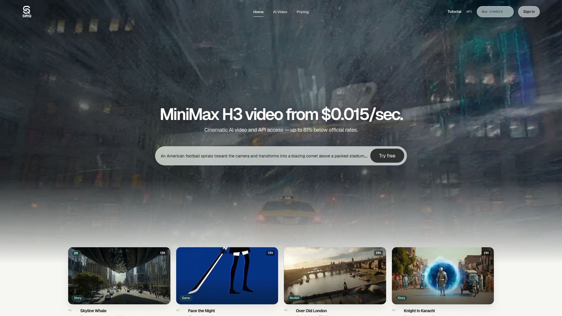 MiniMax H3 2K AI Video Generator & API screenshot