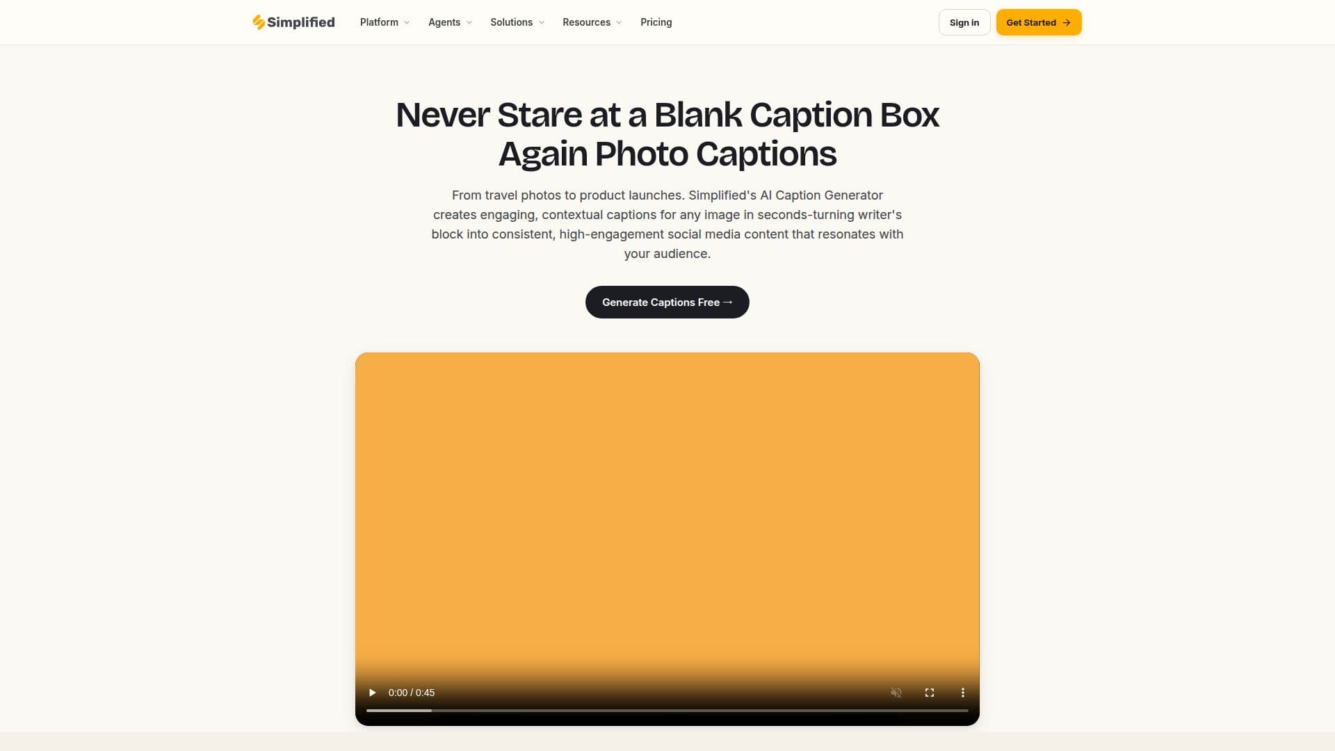 Simplified AI Photo Caption Generator screenshot