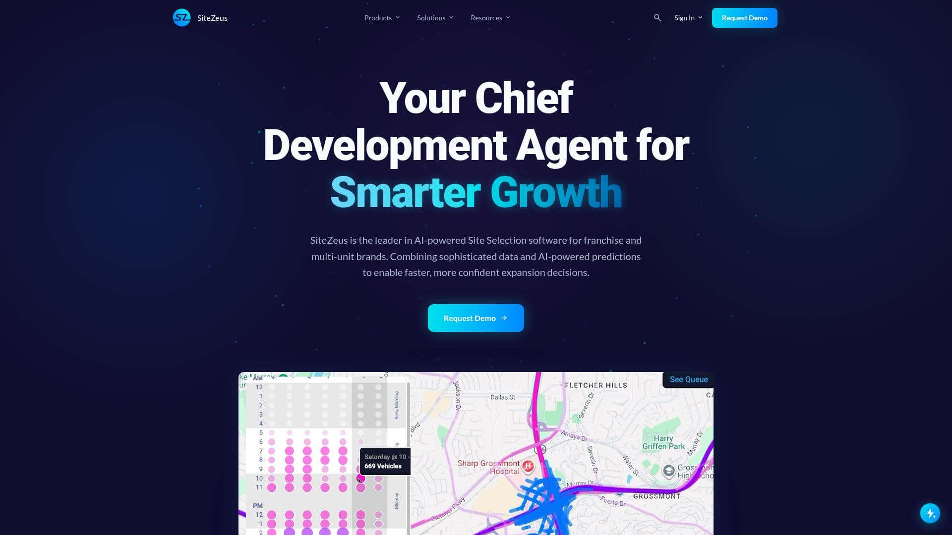 SiteZeus AI 사이트 선택 screenshot