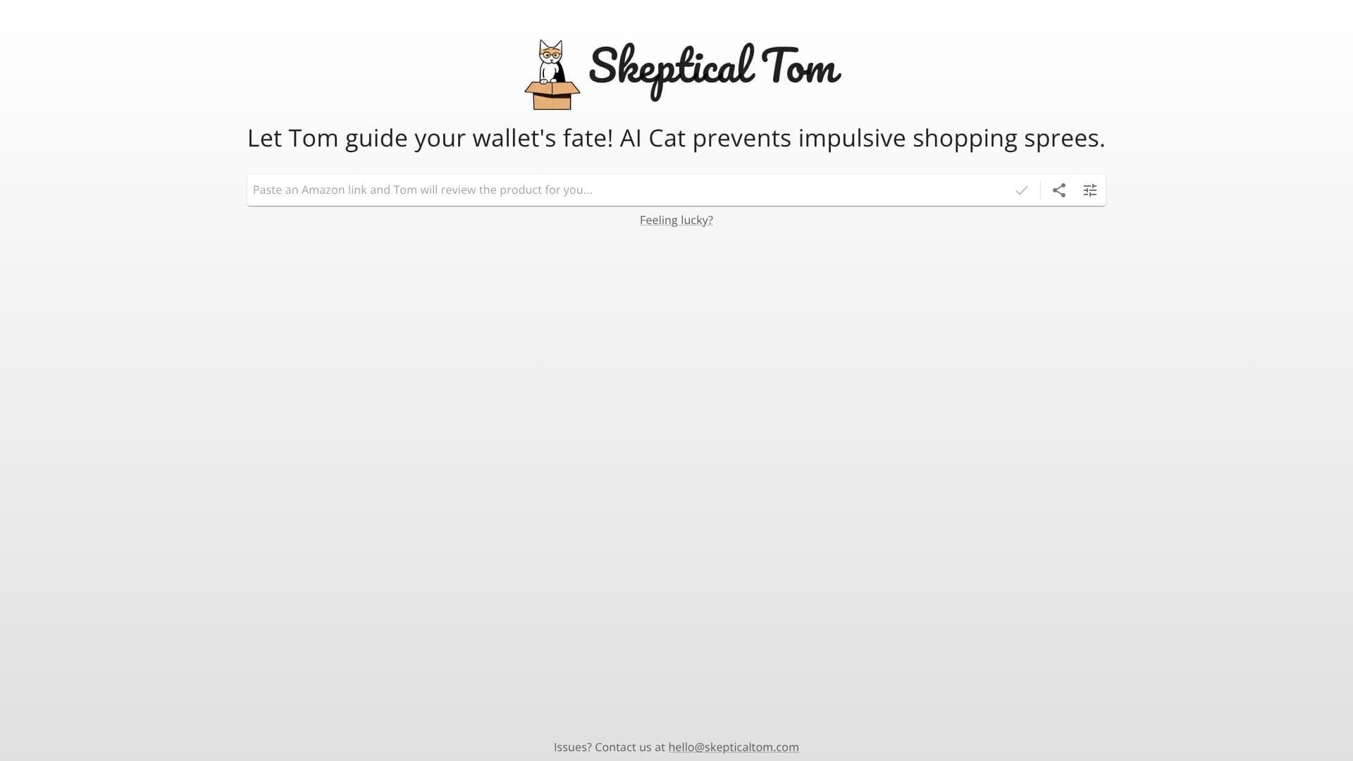 Skeptical Tom AI Cat 스크린샷