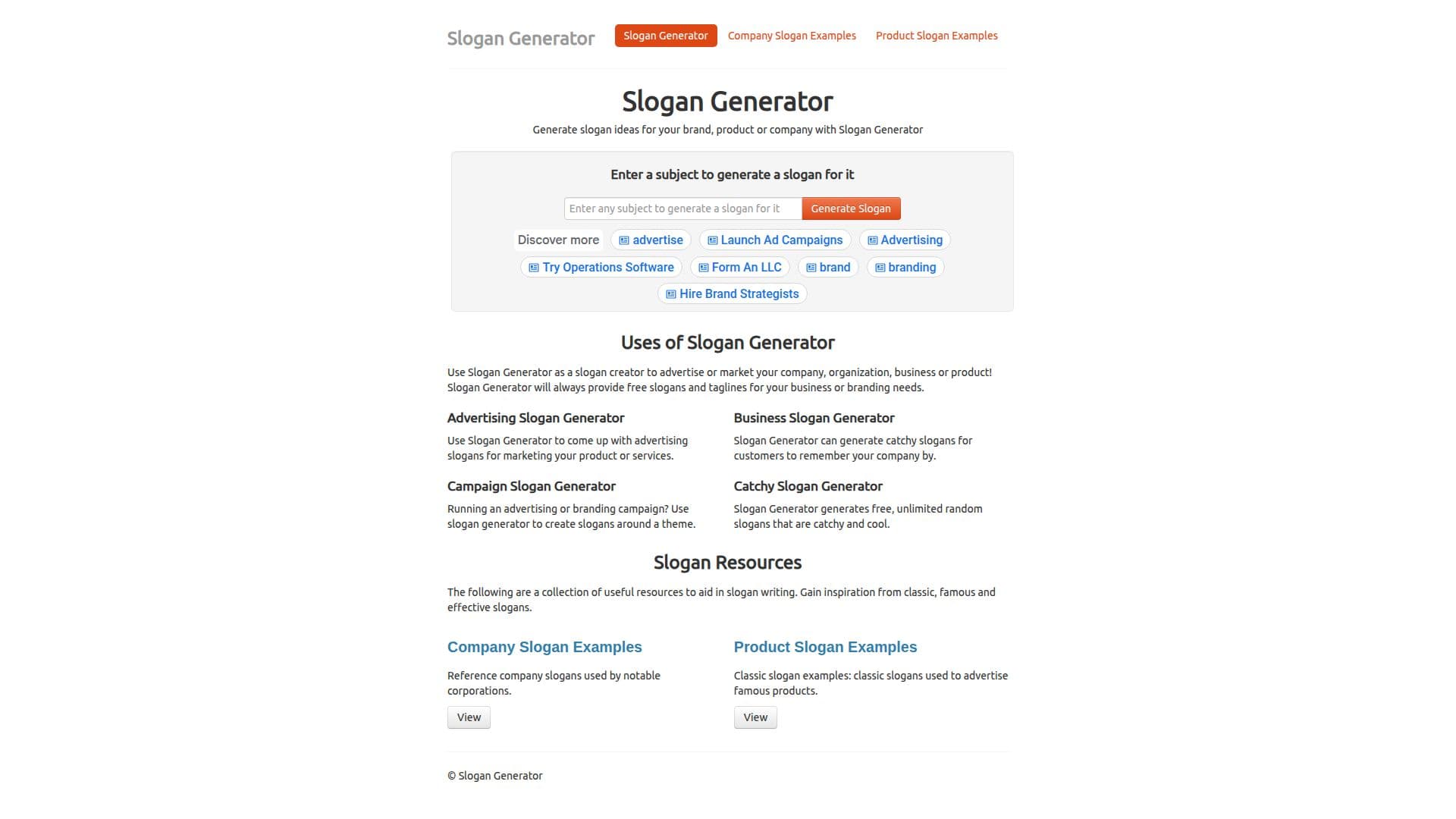 SloganGenerator.org screenshot
