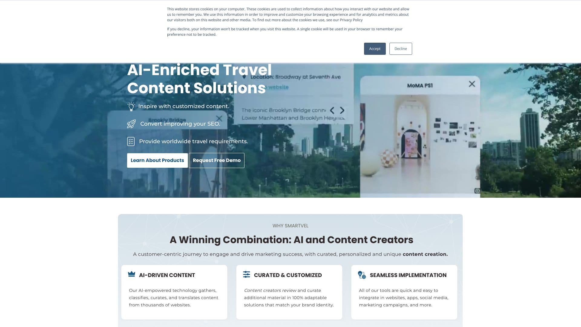 Screenshot von Smartvel AI Travel Content