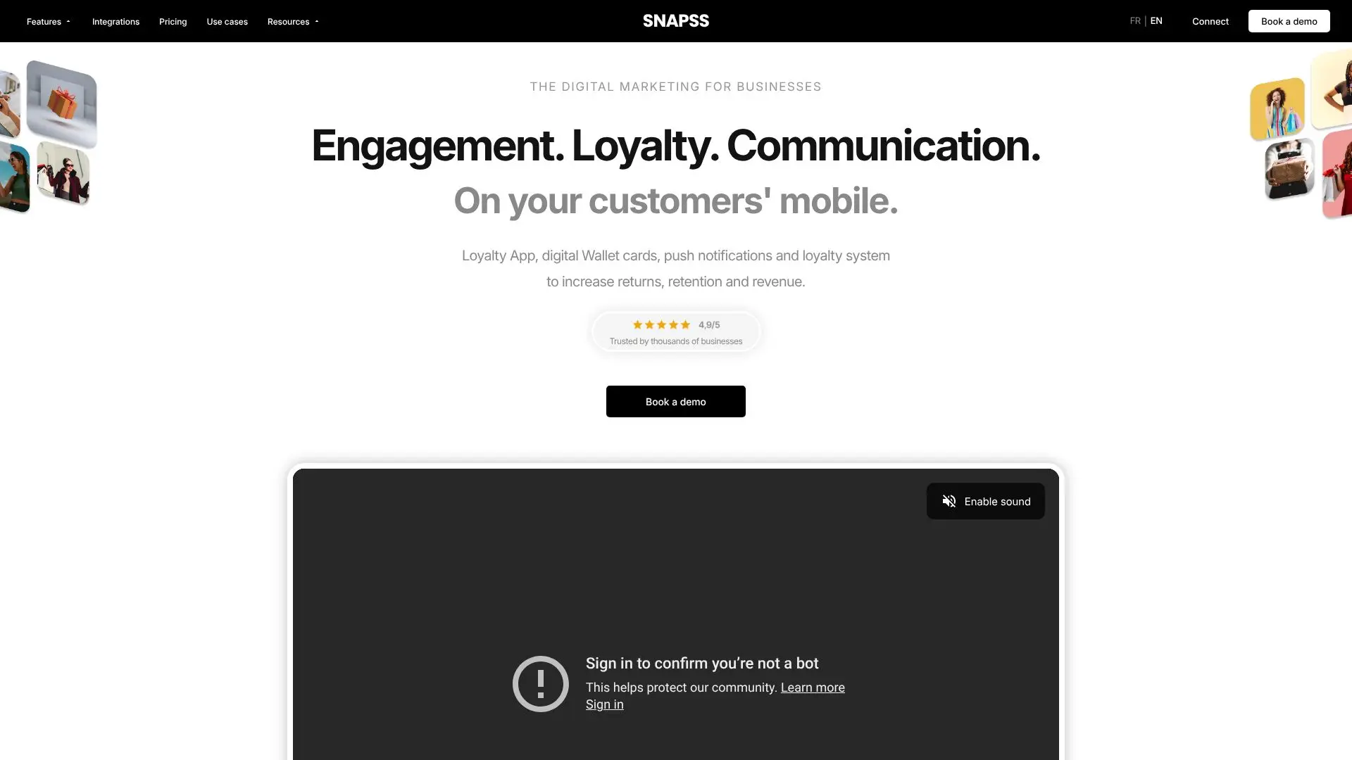 Screenshot von SNAPSS Loyalty Platform