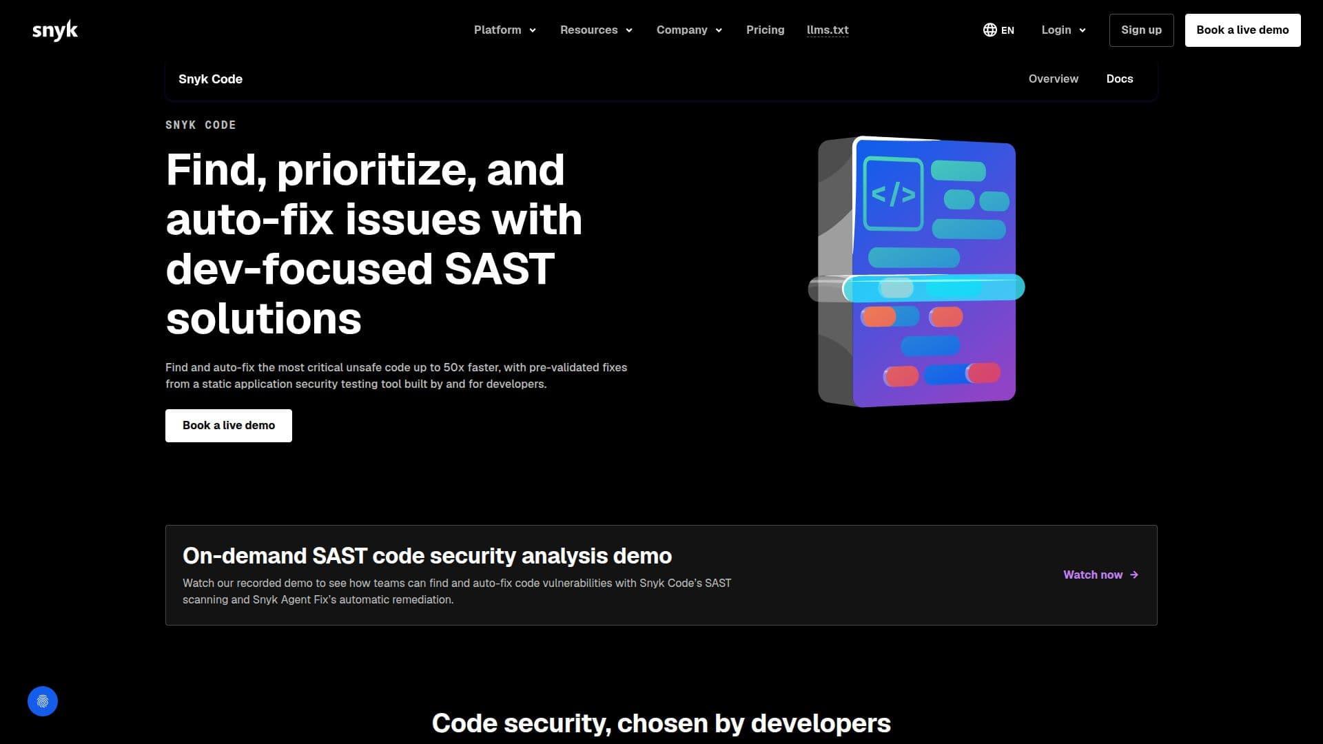 Snyk Code screenshot