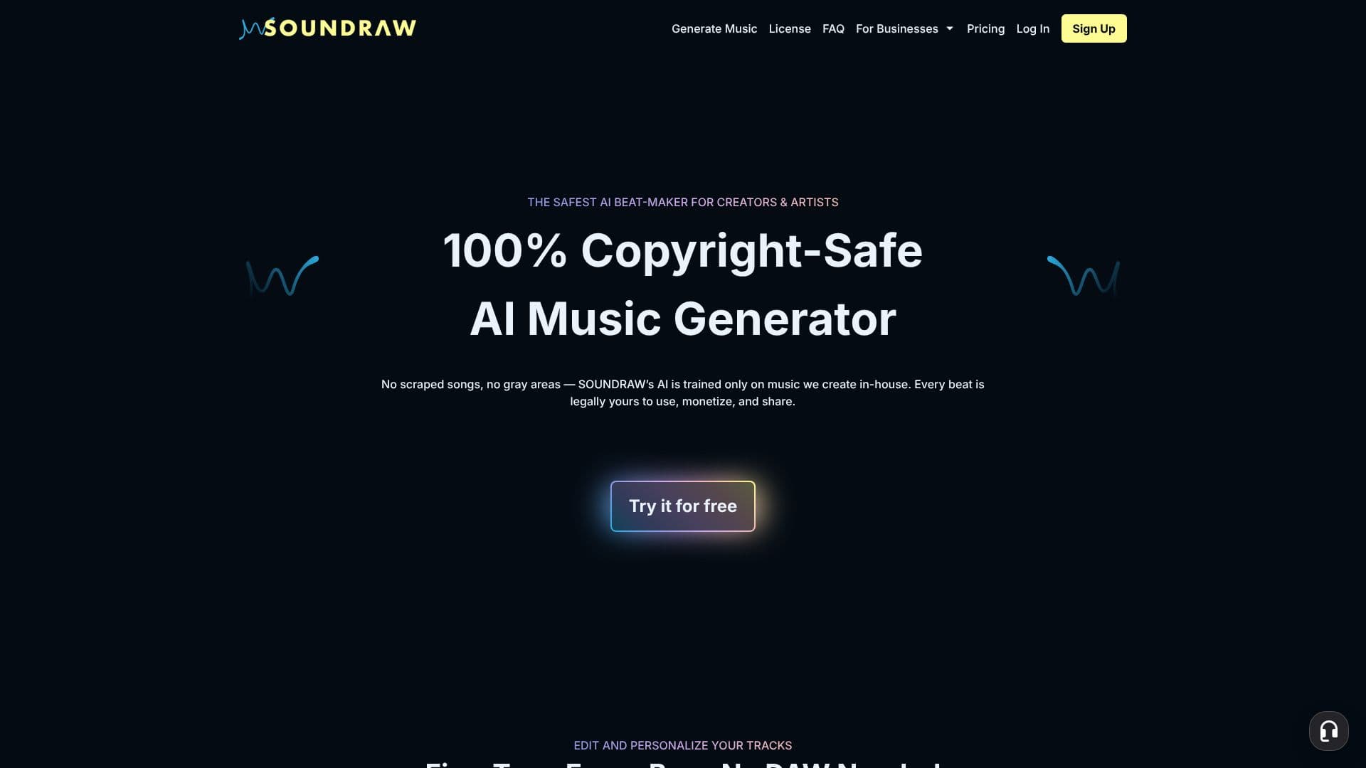 Capture d’écran de Générateur de musique IA SOUNDRAW