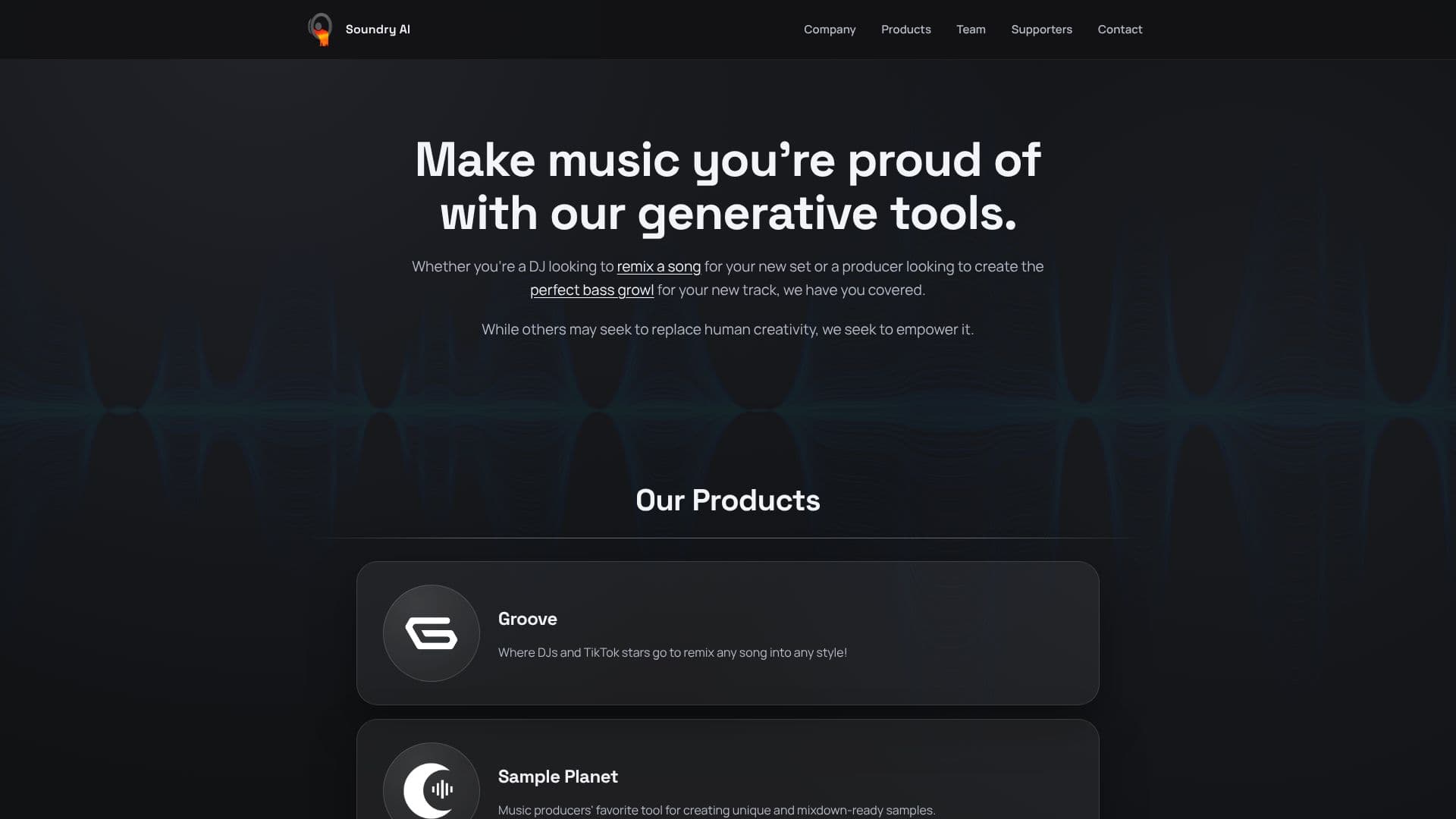 Screenshot von Soundry AI