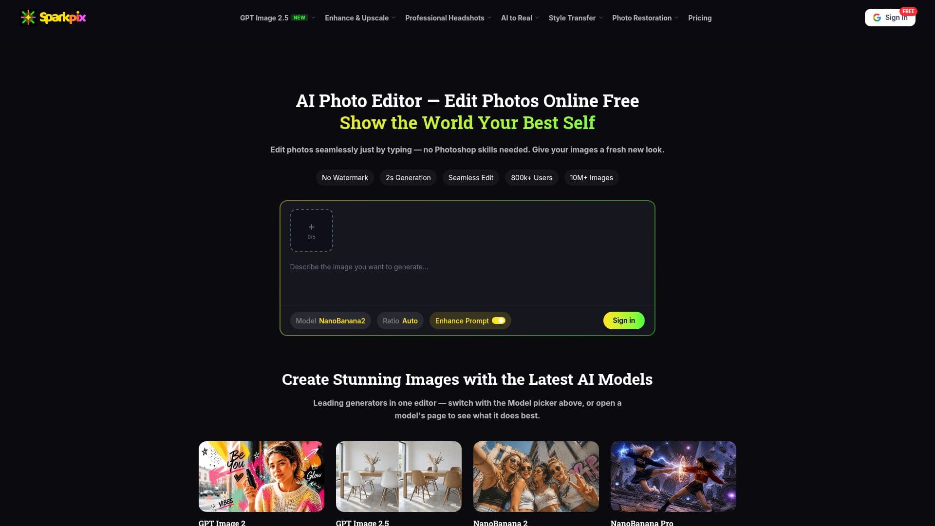 محرر الصور SparkPix AI screenshot
