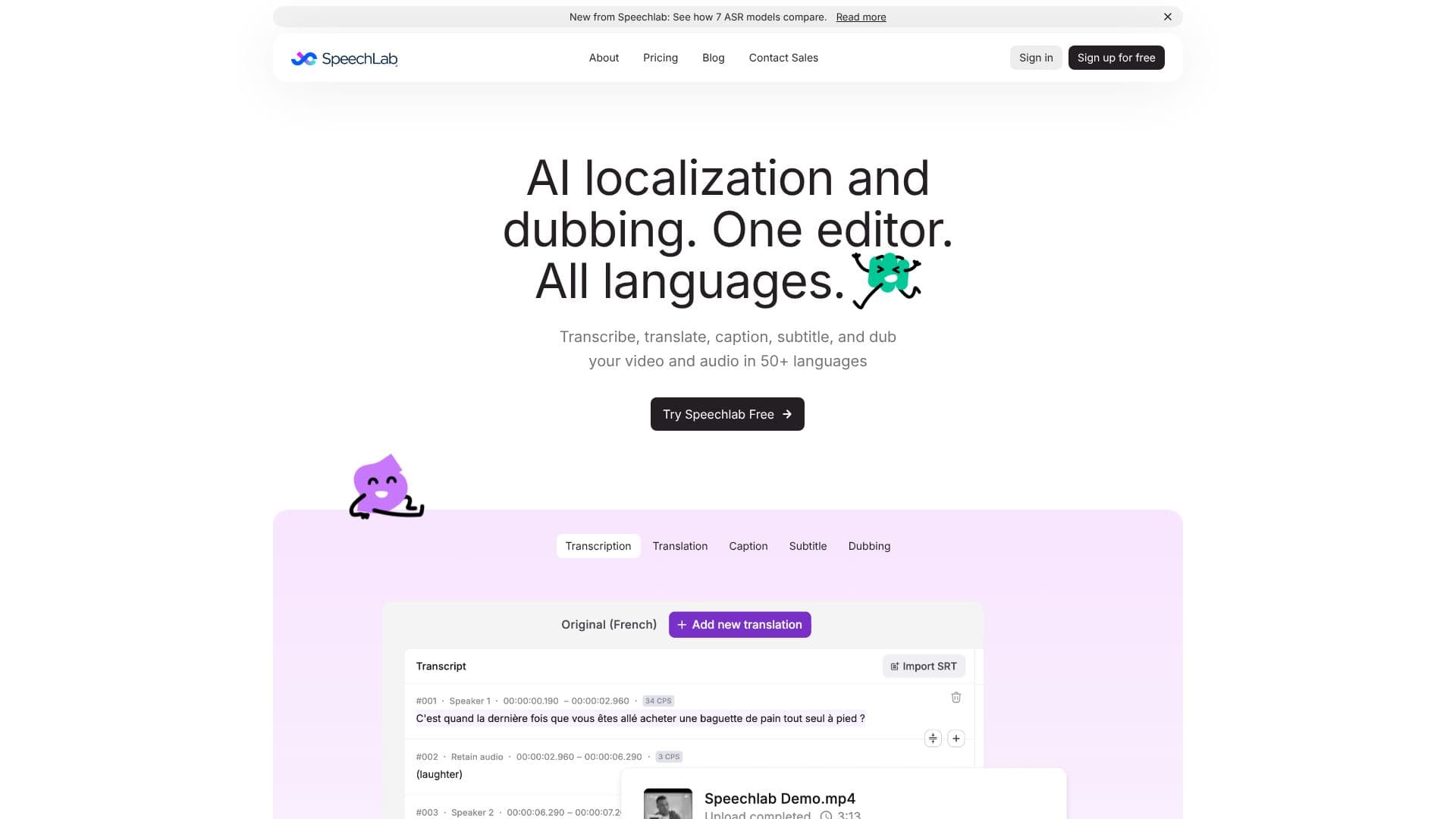 لقطة شاشة لـ Speechlab AI Dubbing