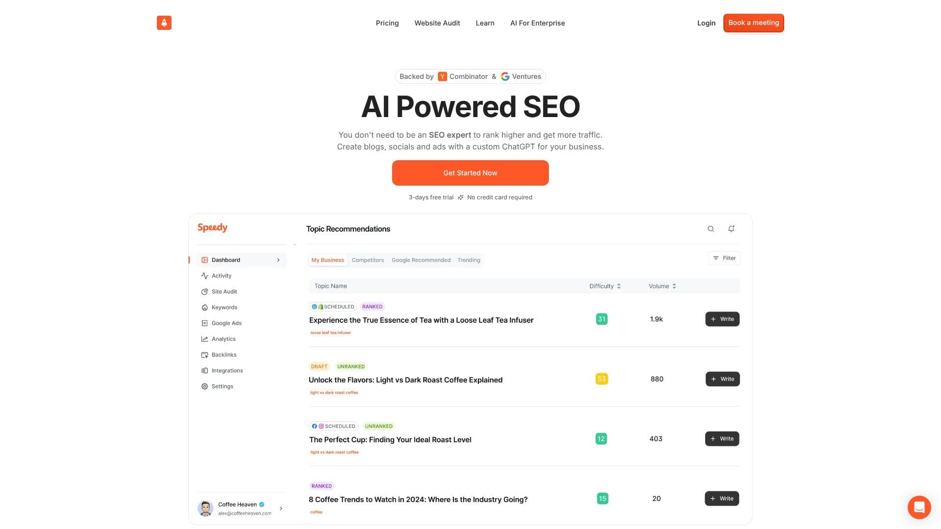 SpeedyBrand screenshot